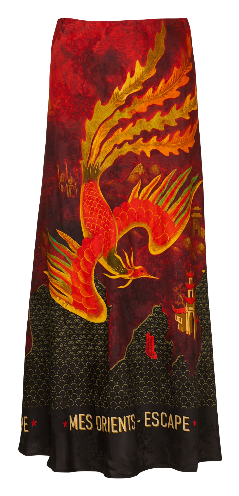 Jupe midi imprimée MES DEMOISELLES Rouge