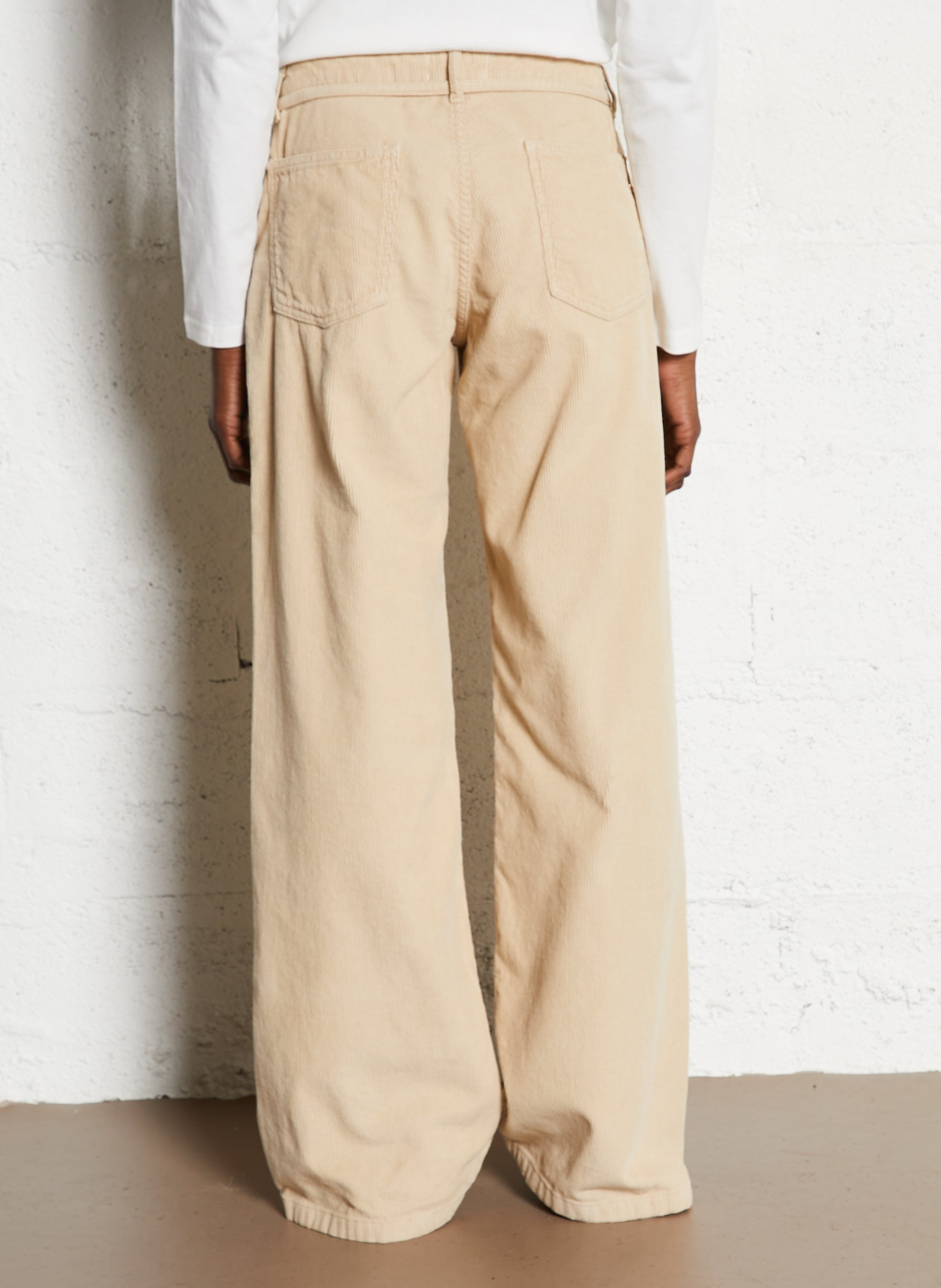 Corduroy cropped pants LE TEMPS DES CERISES Beige