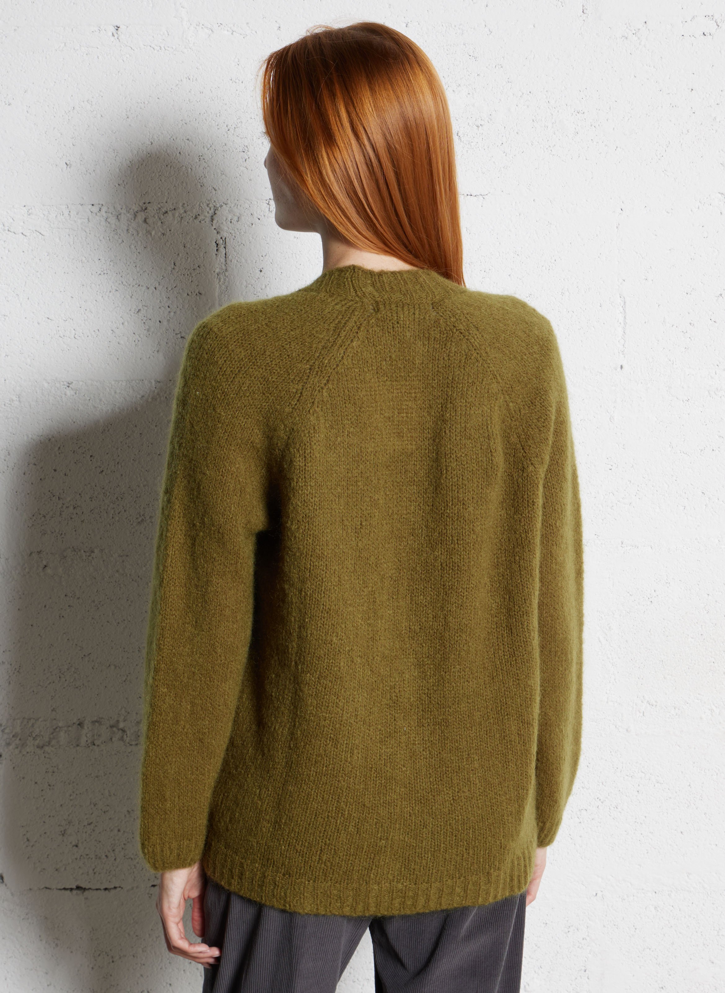 Open straight wool blend vest MAISON ANJE Blue