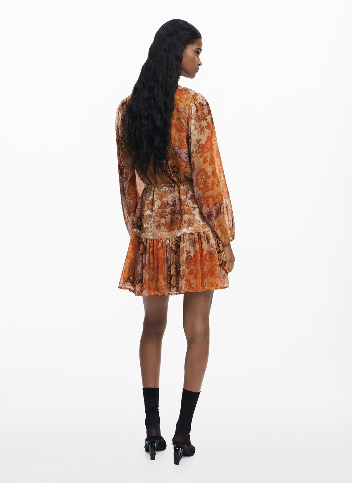 Abito collo rotondo stampato DESIGUAL Arancio