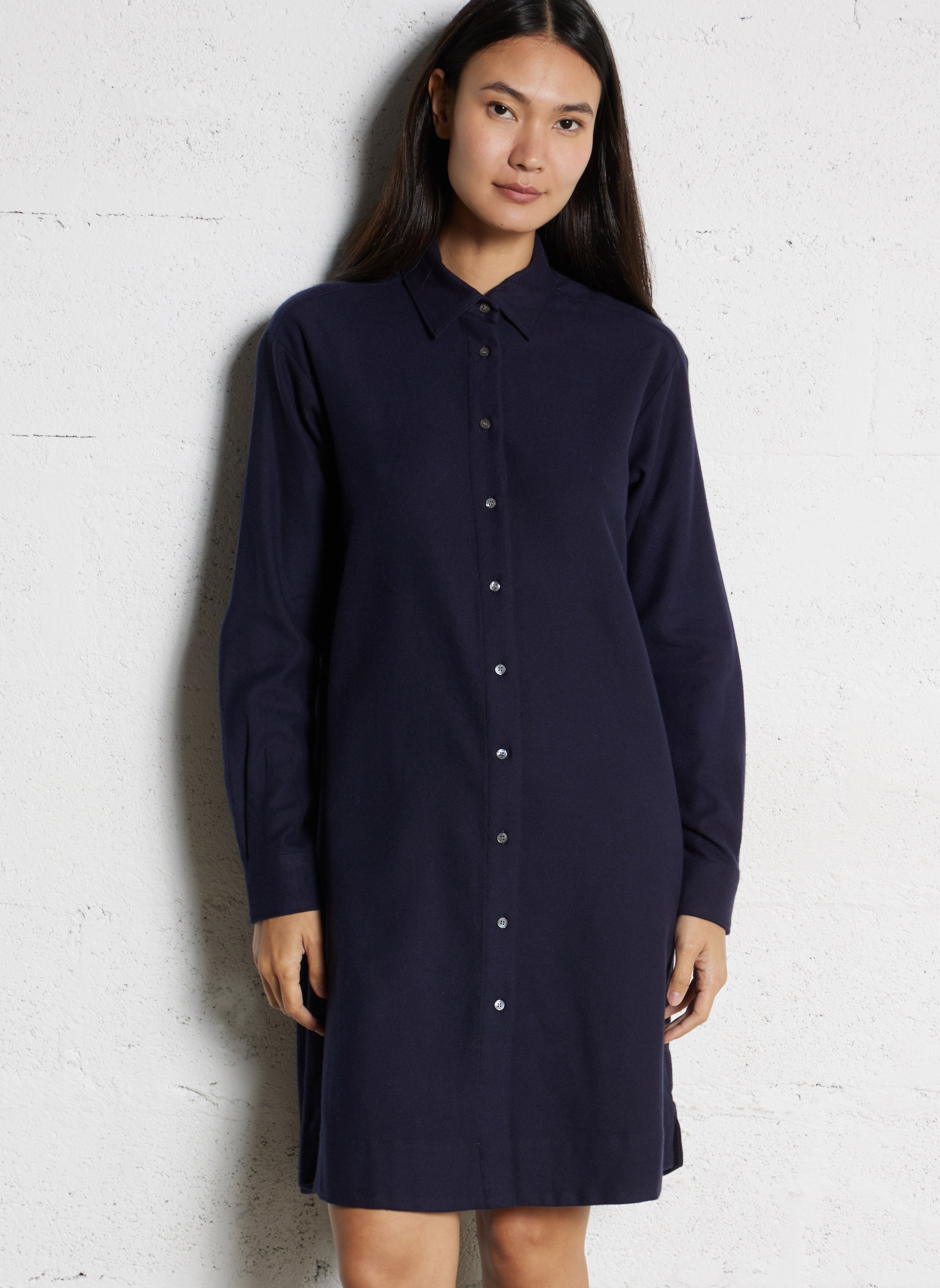 Robe droite col en coton HARTFORD Bleu