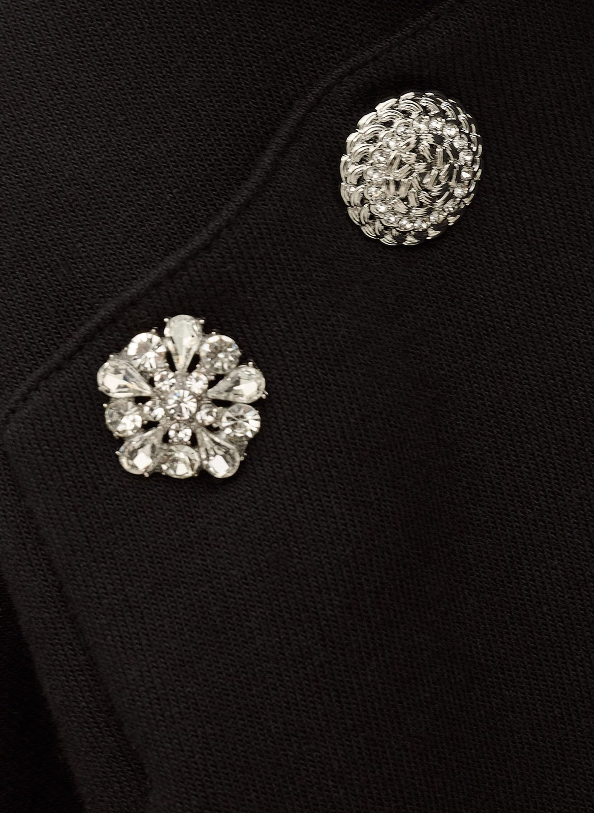 Sweat droit à capuche uni et boutons bijoux BA&SH Noir