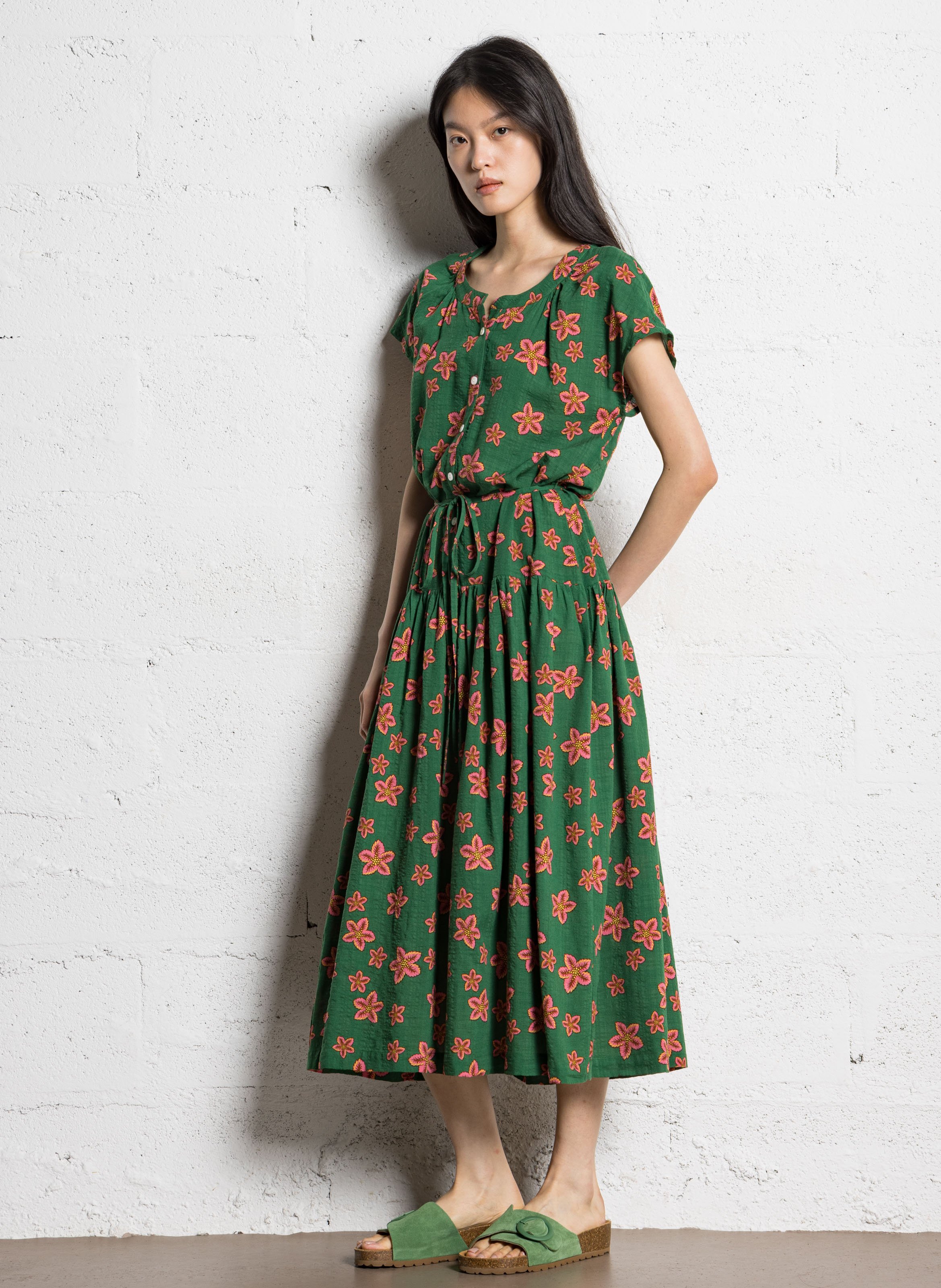 Robe imprimée ample sans manches NICE THINGS Vert