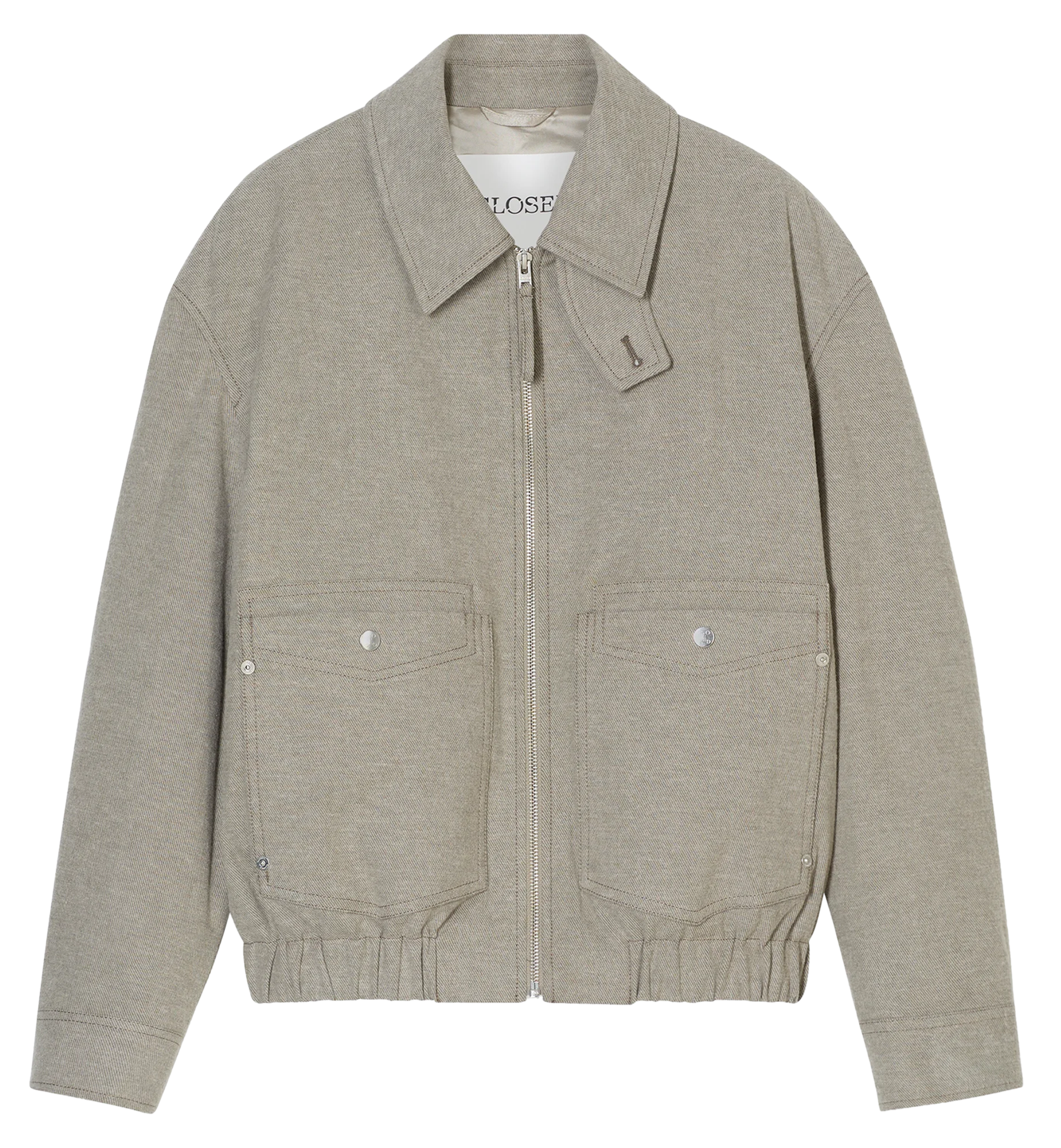 Blouson oversize col classique en coton mélangé CLOSED Gris