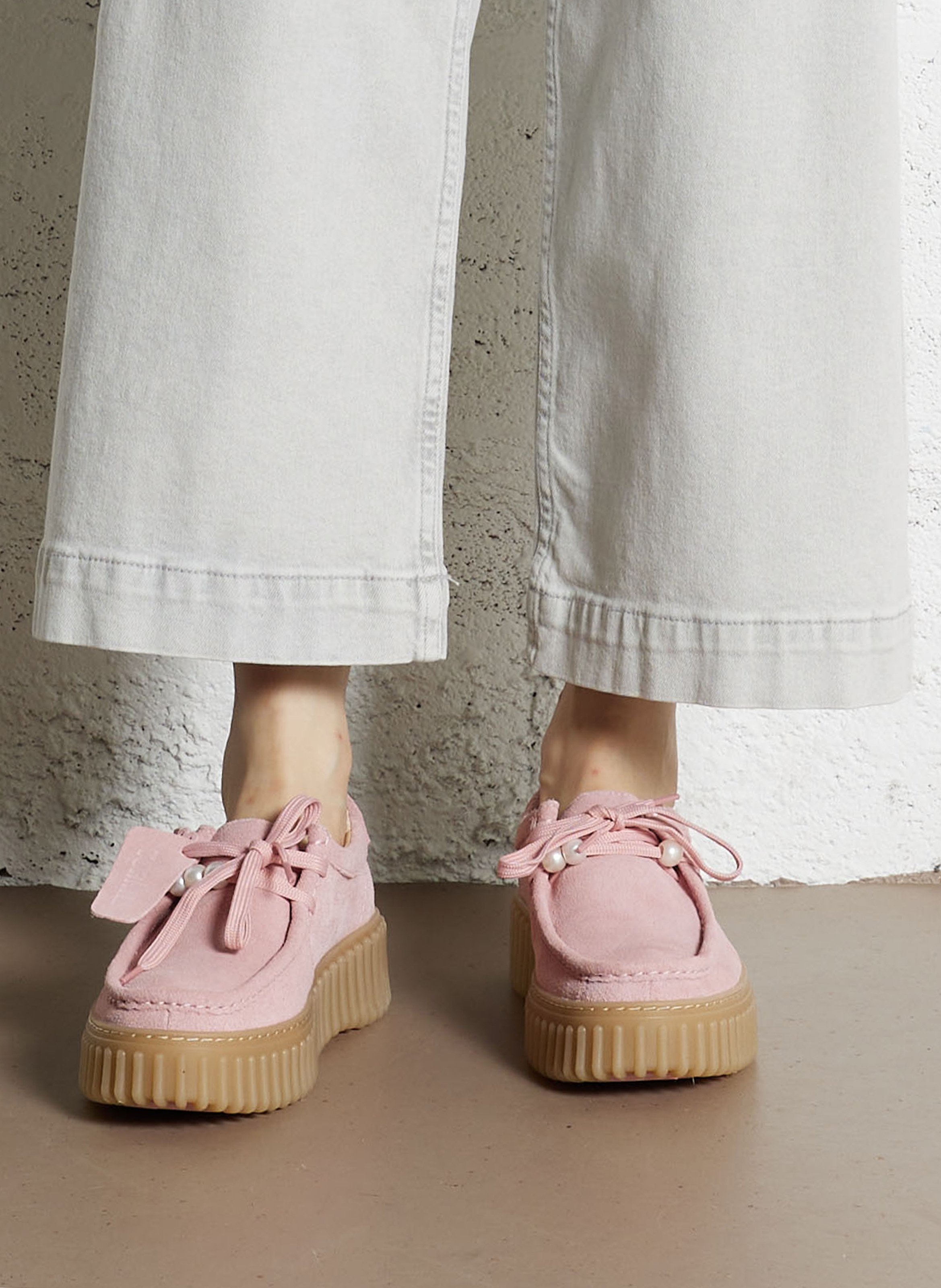 Effen suède derby's CLARKS Roze