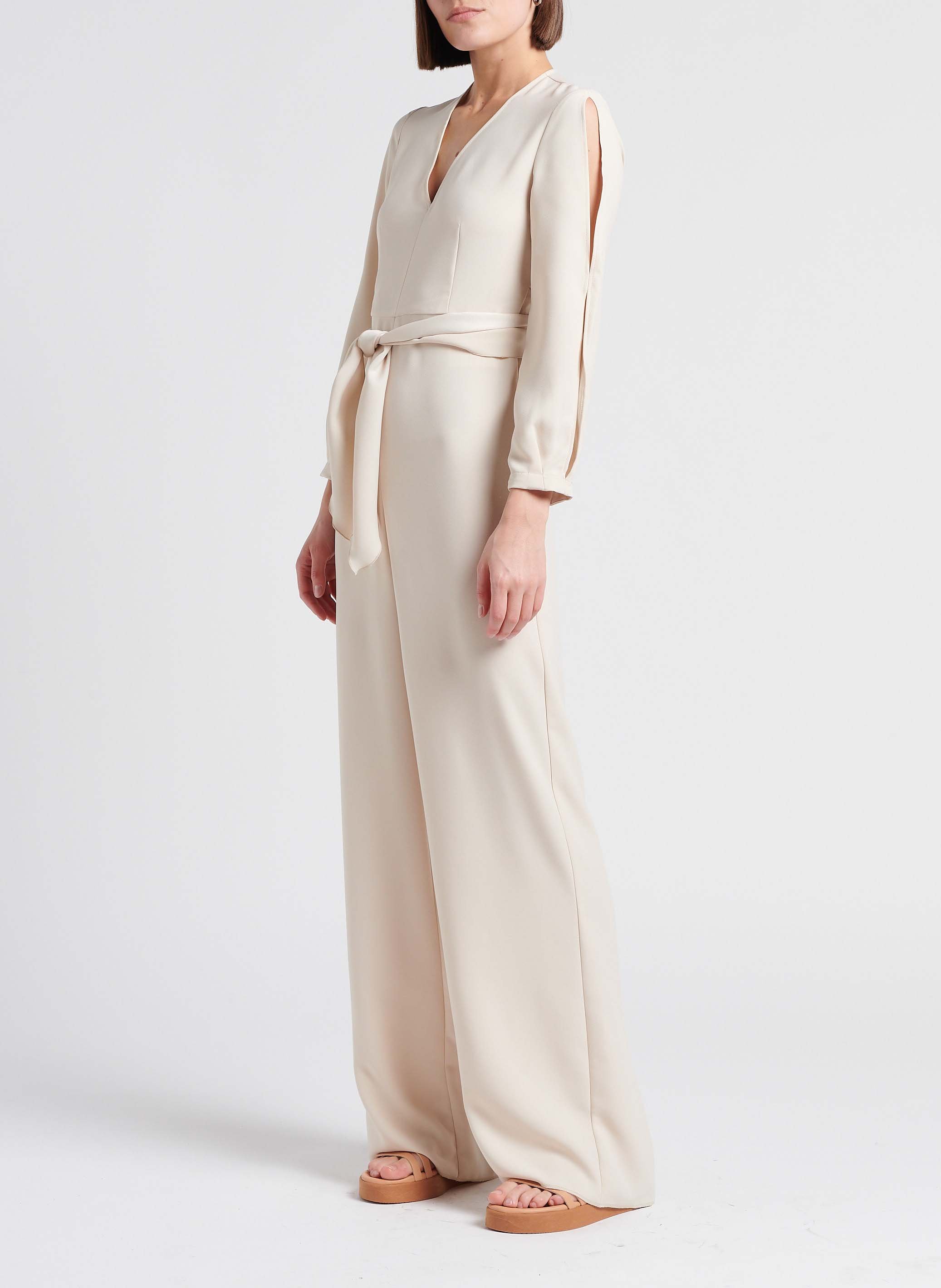Matte satin-backed jumpsuit MAX&Co. Beige