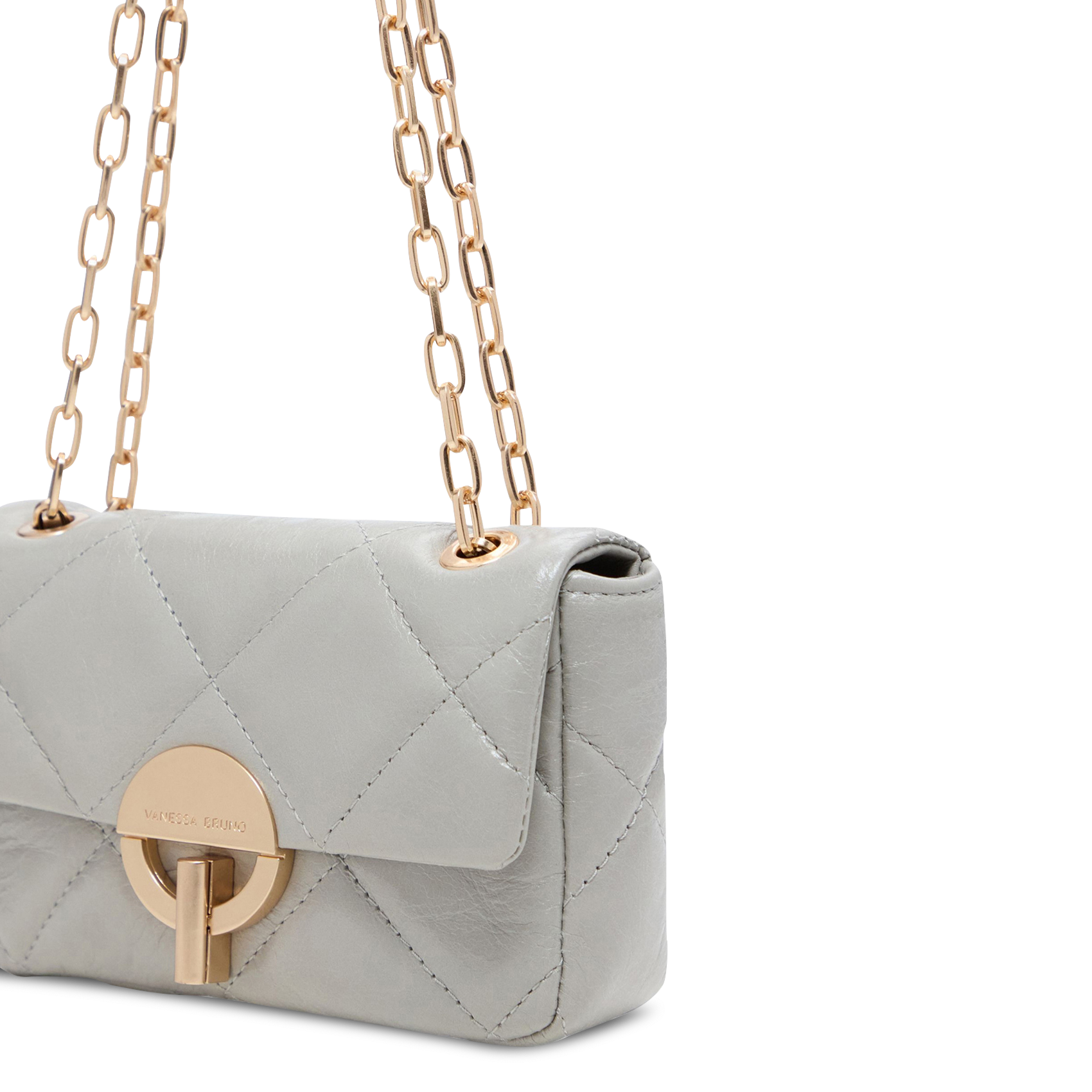 Gewatteerde, leren schoudertas VANESSA BRUNO Grijs