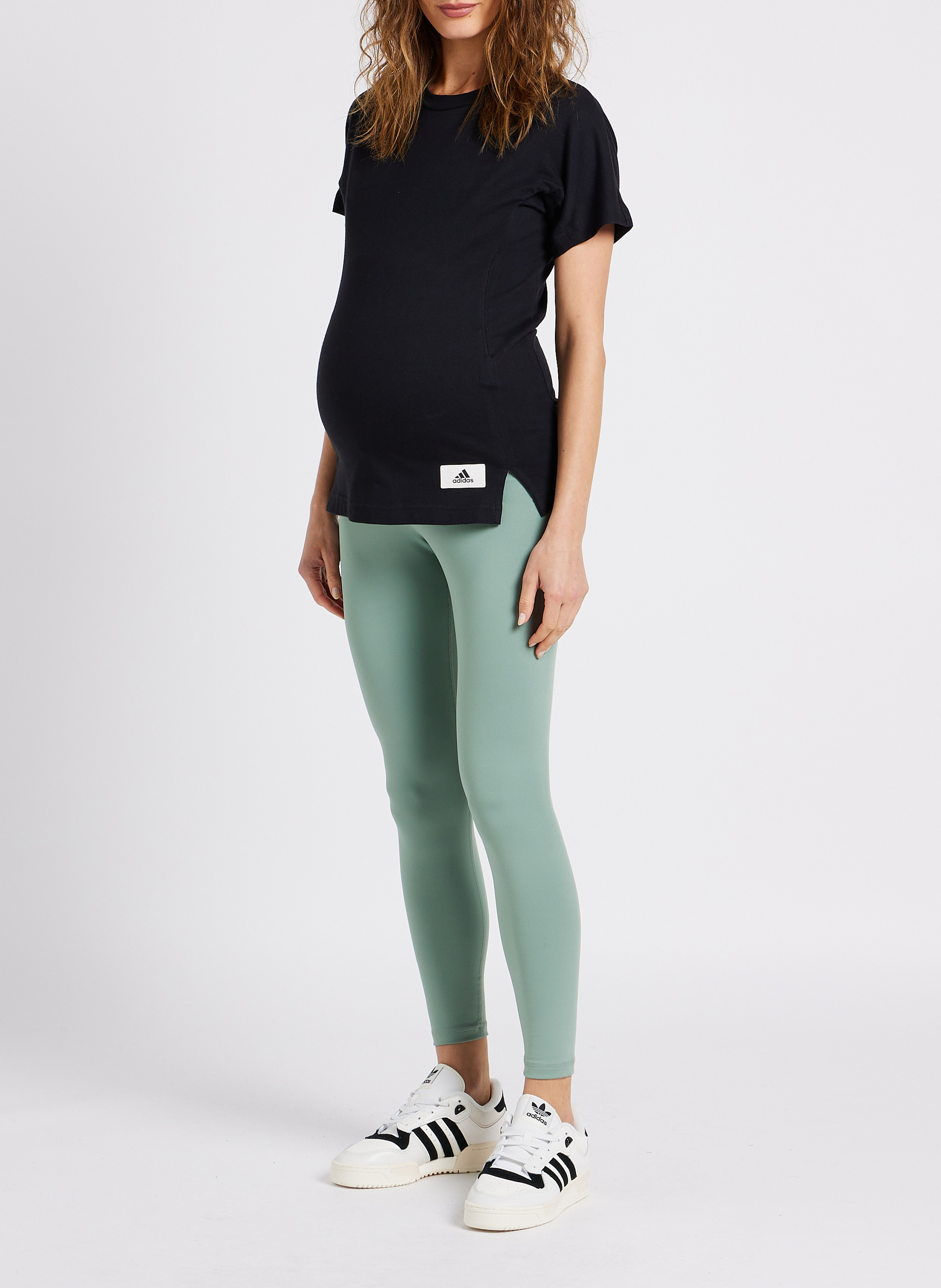 Tee-shirt col rond de grossesse en coton  ADIDAS Noir