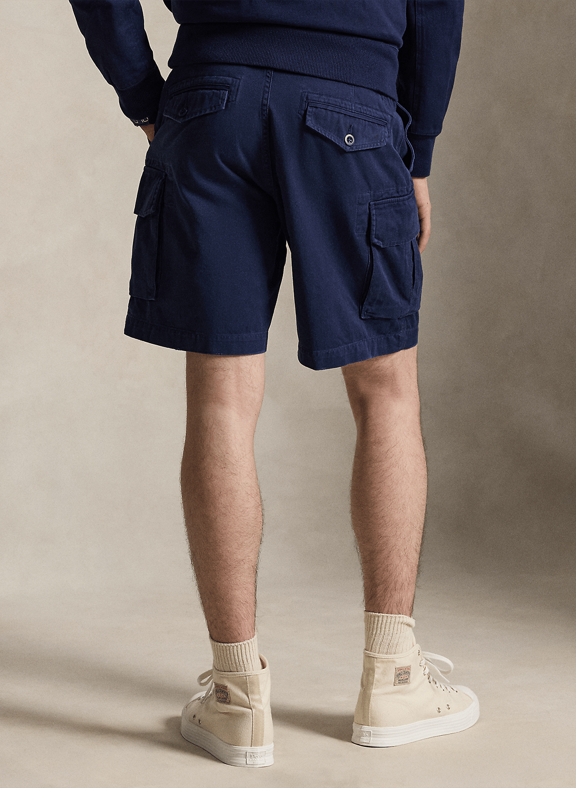 Short recto de algodón con talle alto POLO RALPH LAUREN Azul