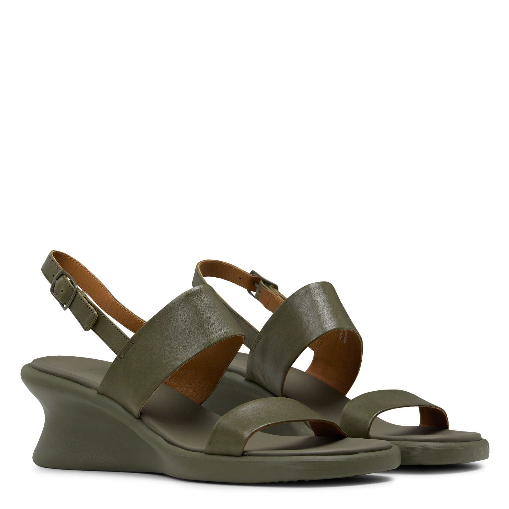 Halfhoge, leren sandalen CAMPER Groen