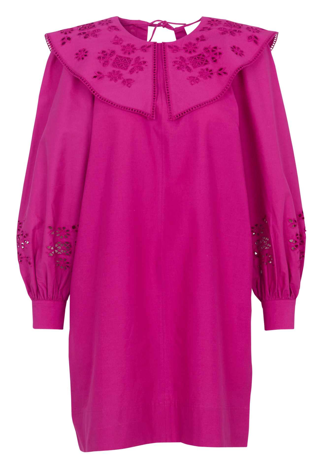 Korte jurk van katoen met ronde hals DES PETITS HAUTS Violet