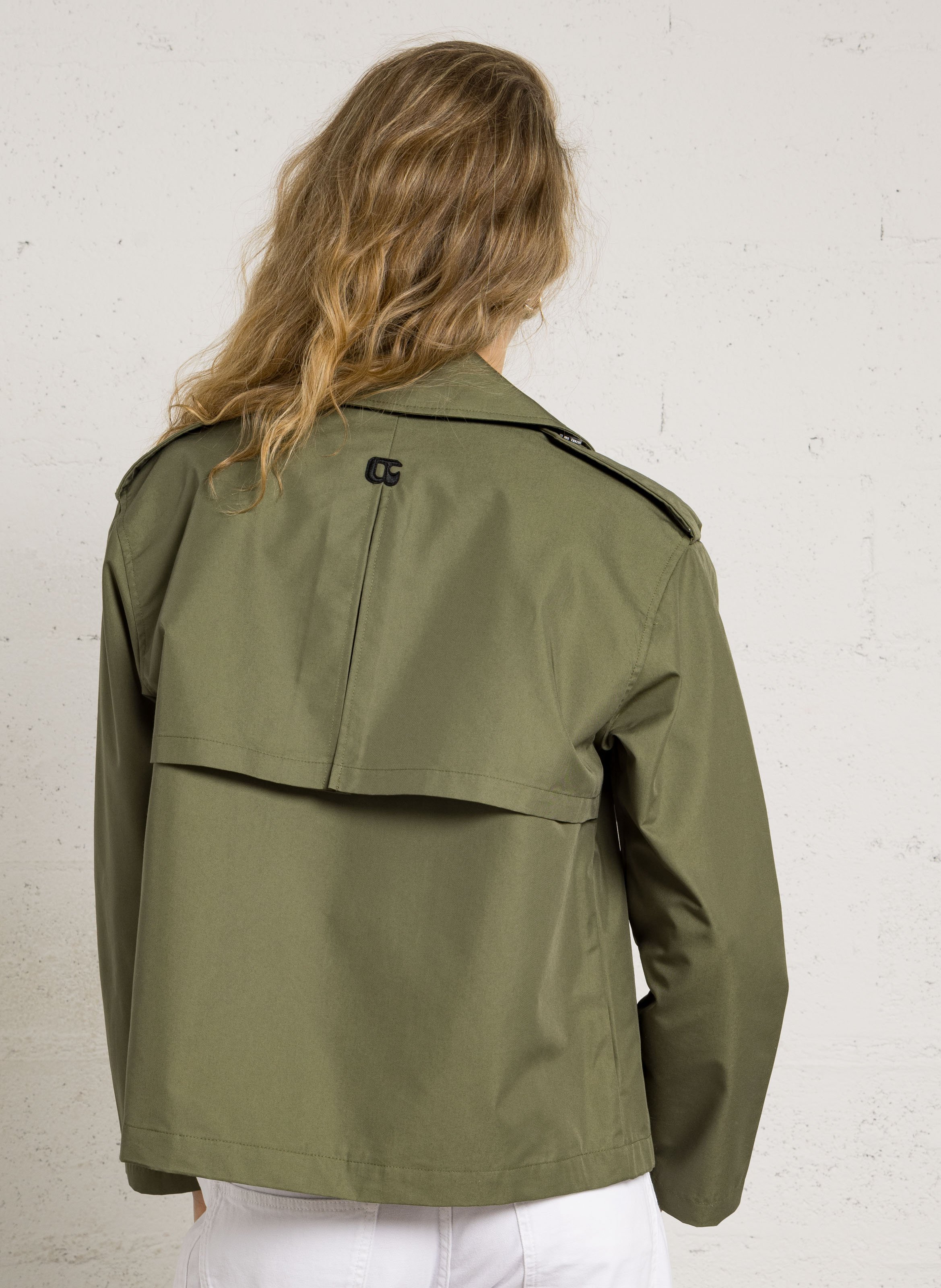 Cotton-blend oversized trench coat LE TEMPS DES CERISES Green