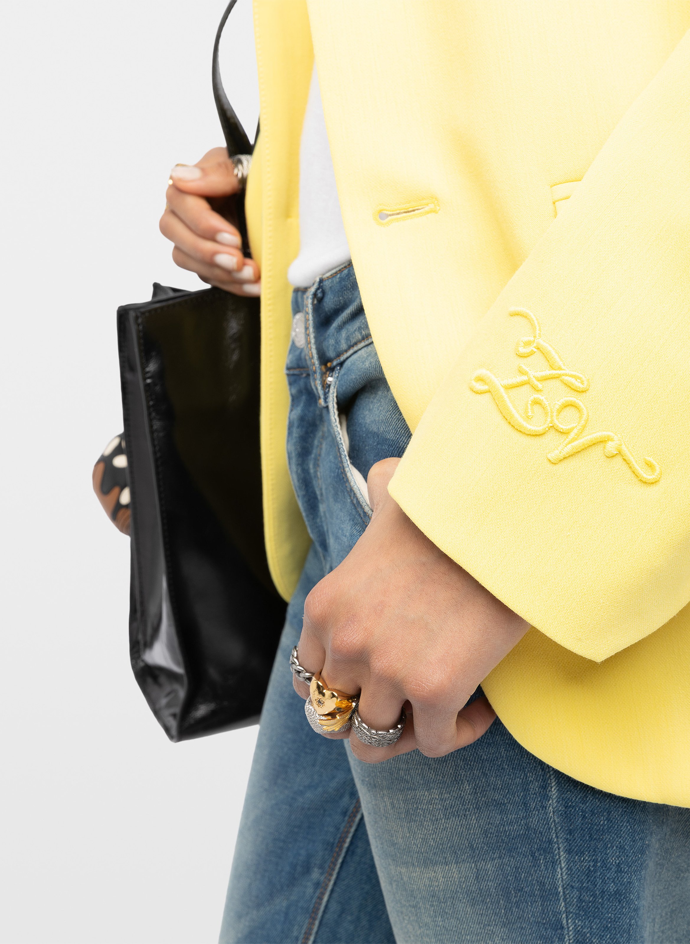 Aansluitend getailleerd blazer Geel