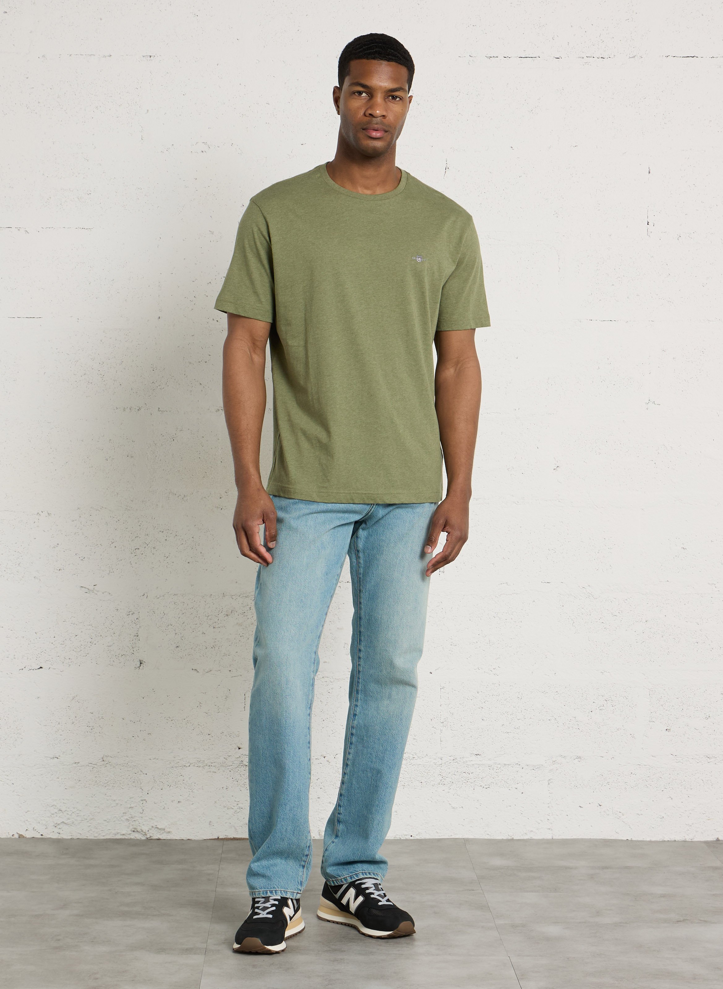 T-Shirt aus Baumwolle mit Rundhalsausschnitt GANT Khaki