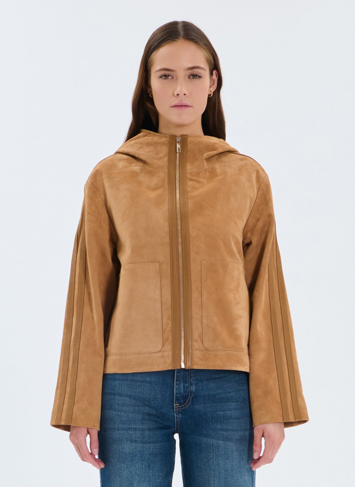 Veste en cuir  ZAPA Beige