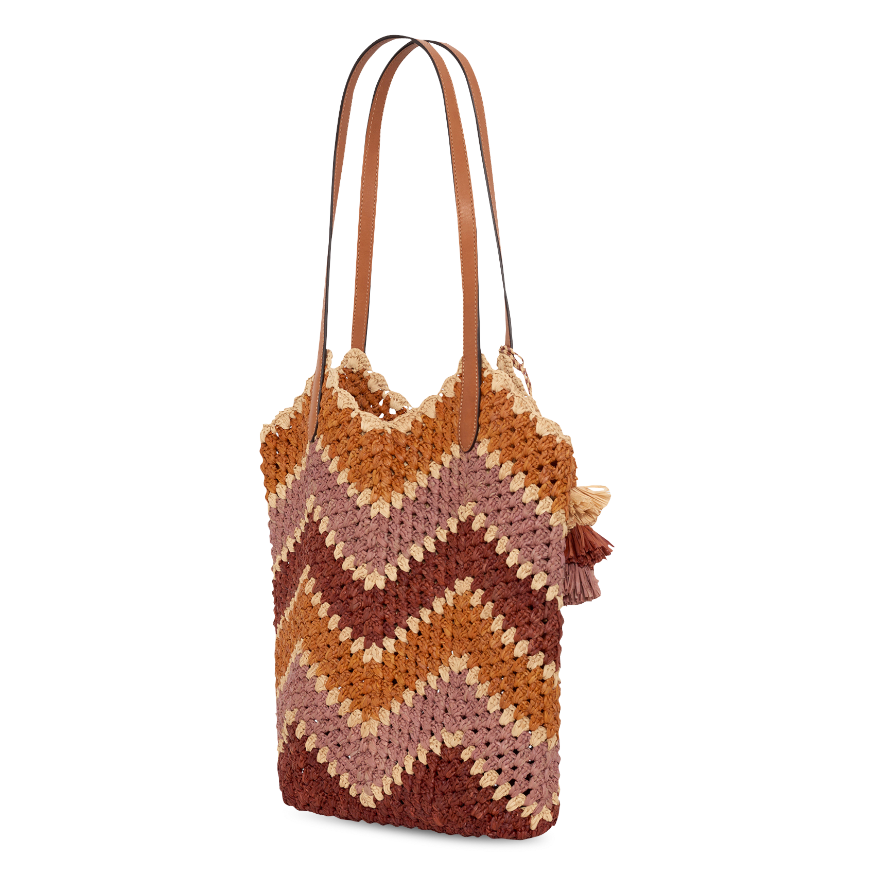 Shopper tas met raffia en lederen motief GERARD DAREL Zwart