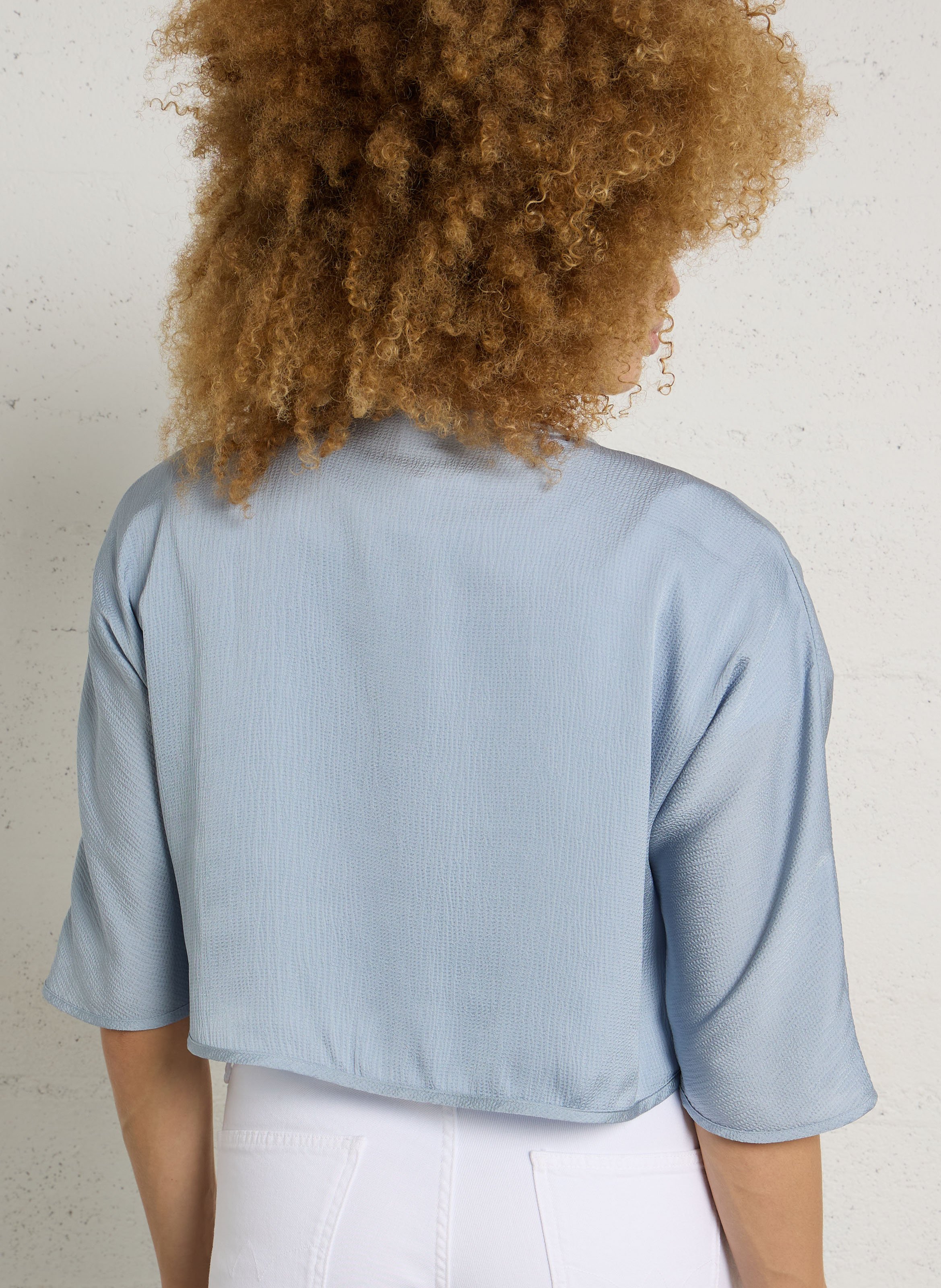 Top court col rond  MAISON 123 Bleu