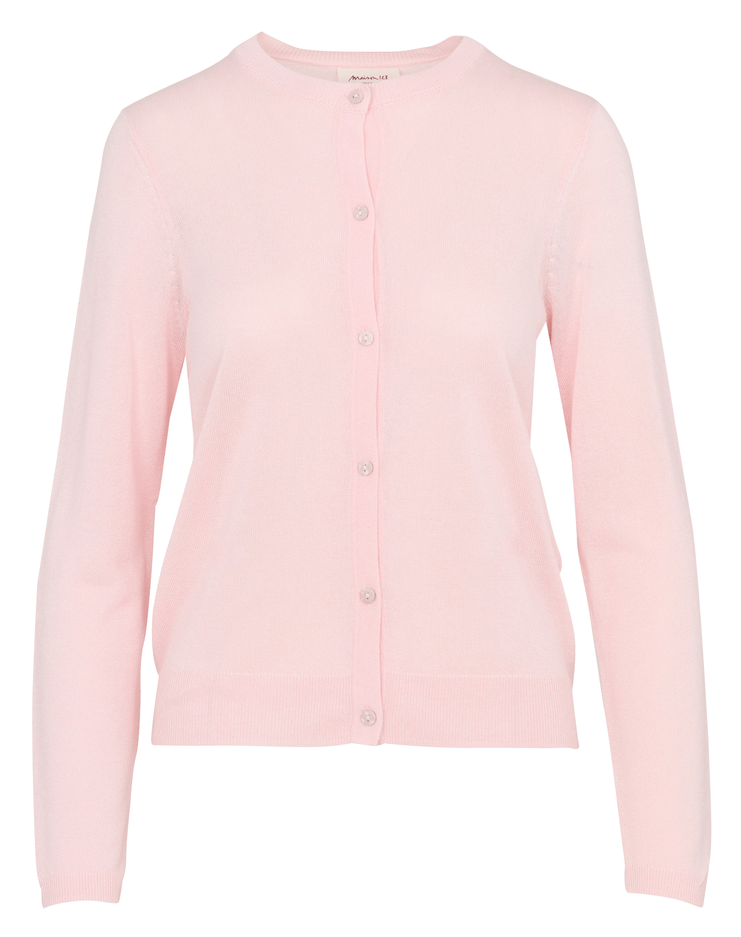 Gilet droit col rond en maille mélangée MAISON 123