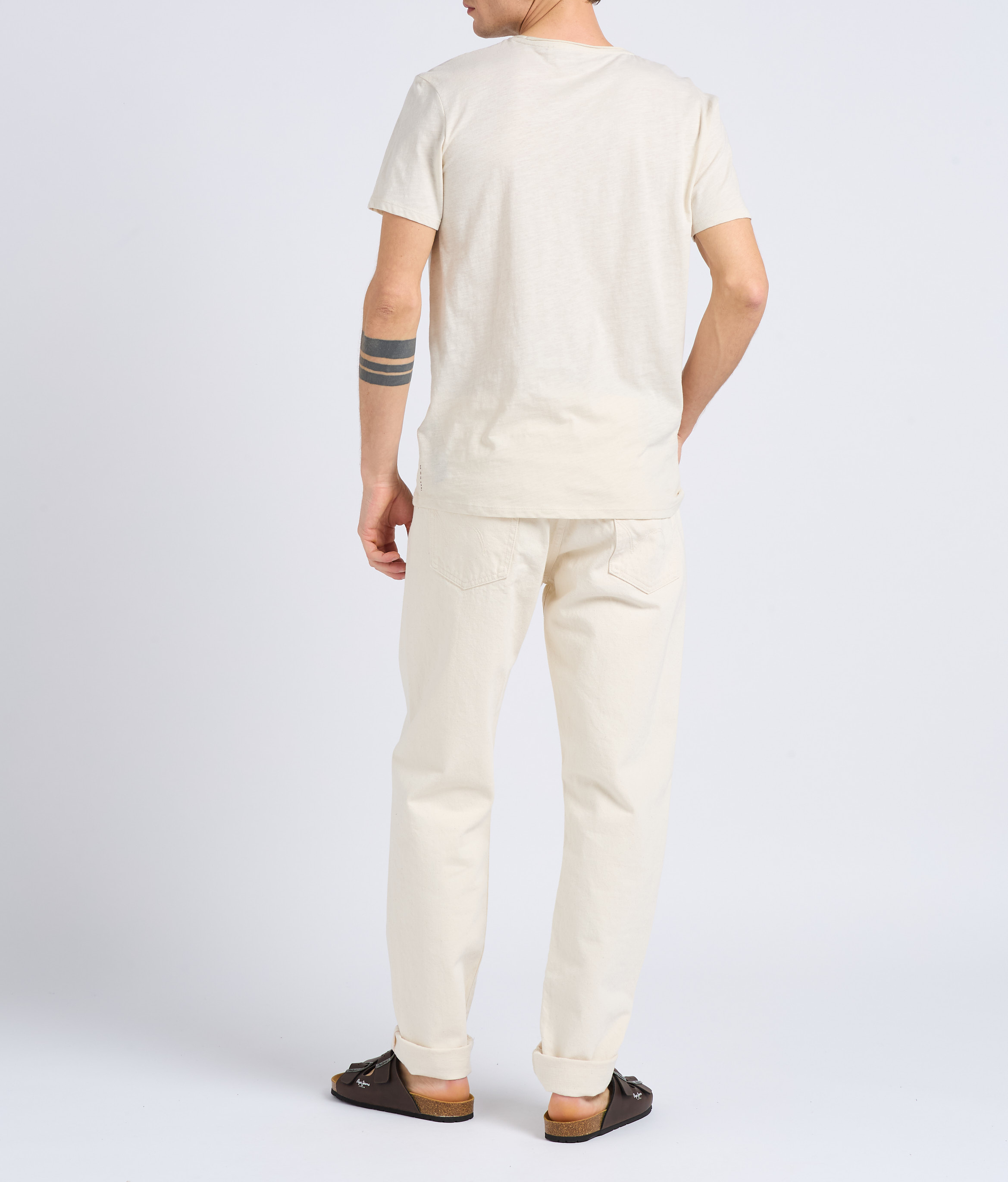 Rundhals-T-Shirt aus Baumwoll-Flammgarn IKKS Weiss