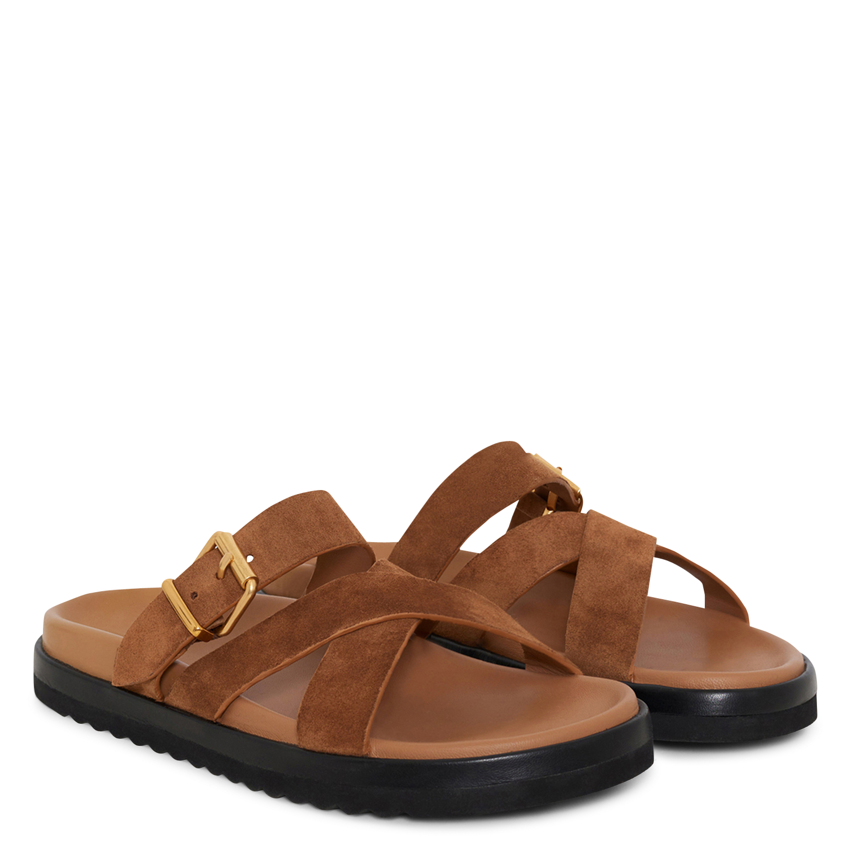 Flache Veloursleder-Sandalen GERARD DAREL Braun