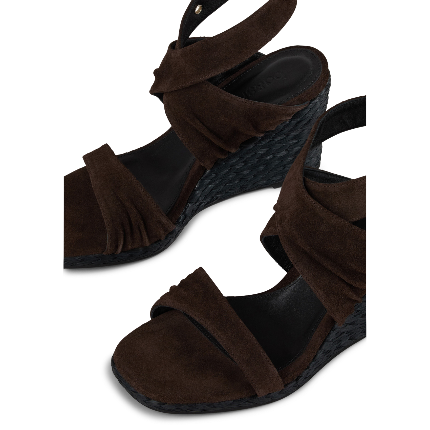 Sandales espadrilles en cuir velours BA&SH Marron