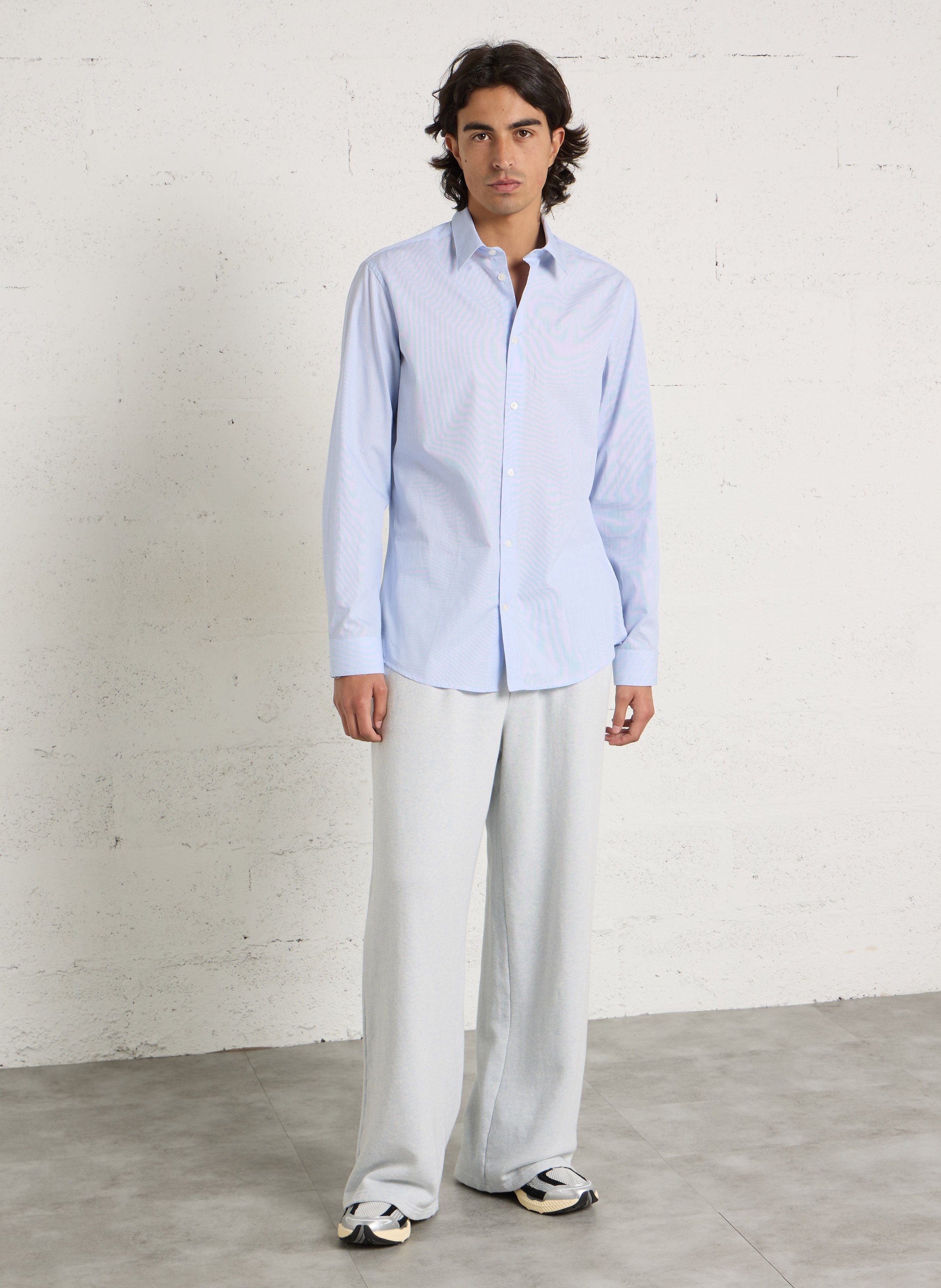 Chemise slim en coton AU PRINTEMPS PARIS Bleu