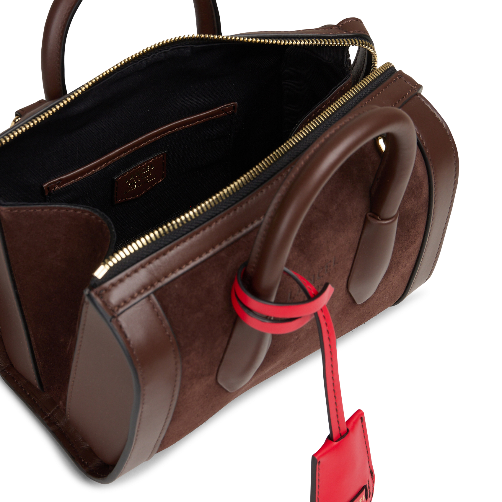 Bowlingtas van nerfleer met rits LANCEL Bruin
