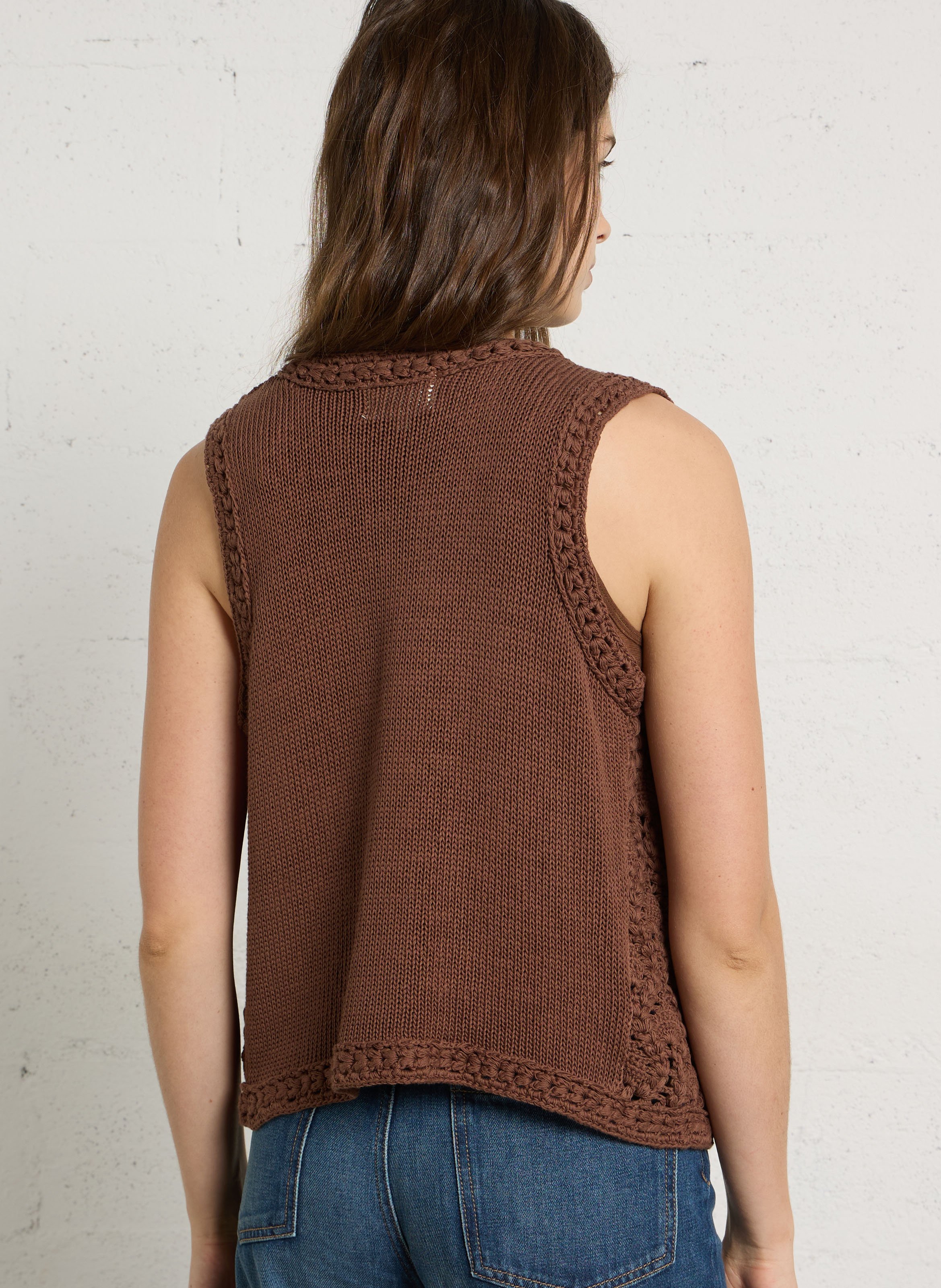 Gilet droit en coton  MAISON 123 Beige