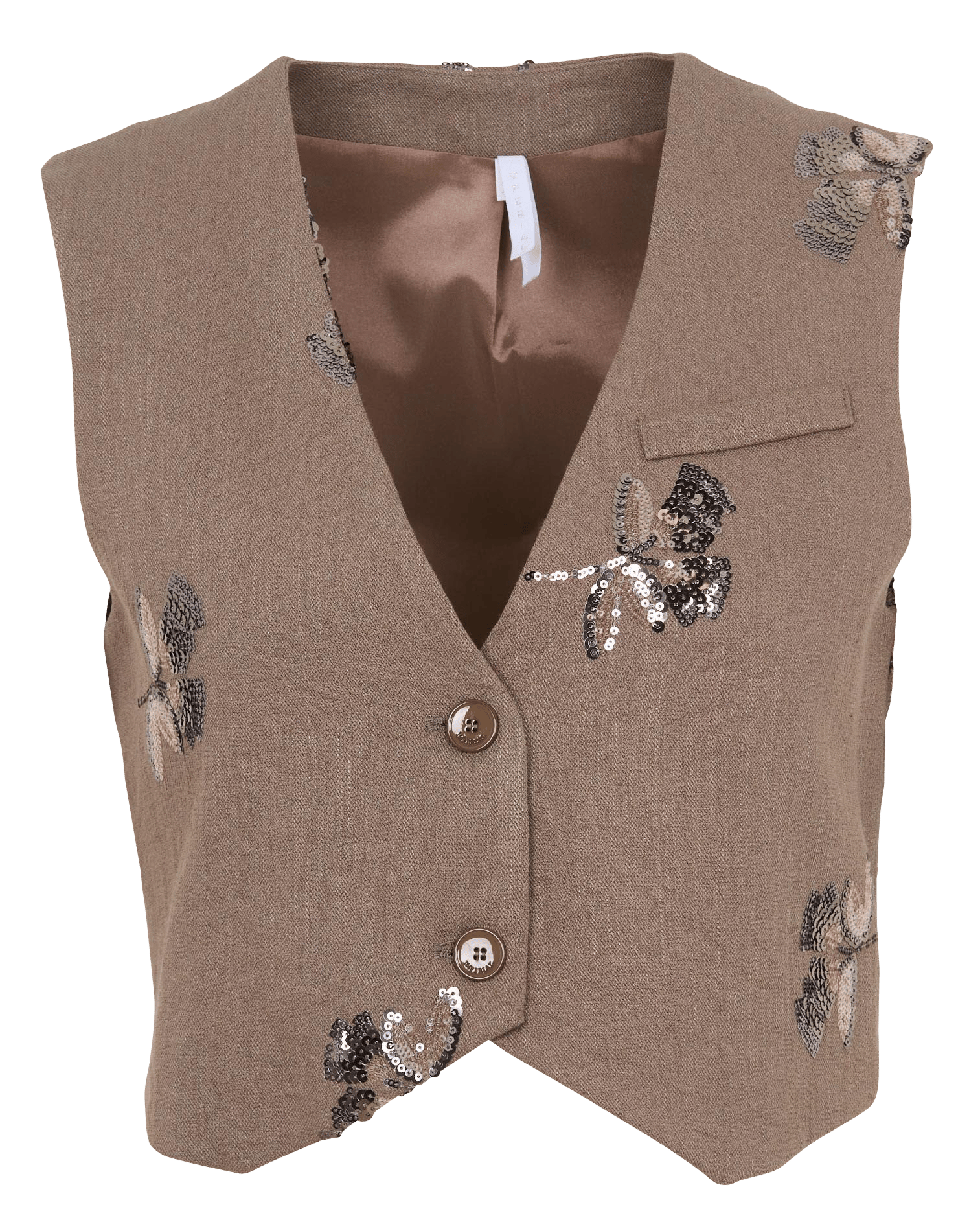 Sequined short straight vest IMPERIAL Green