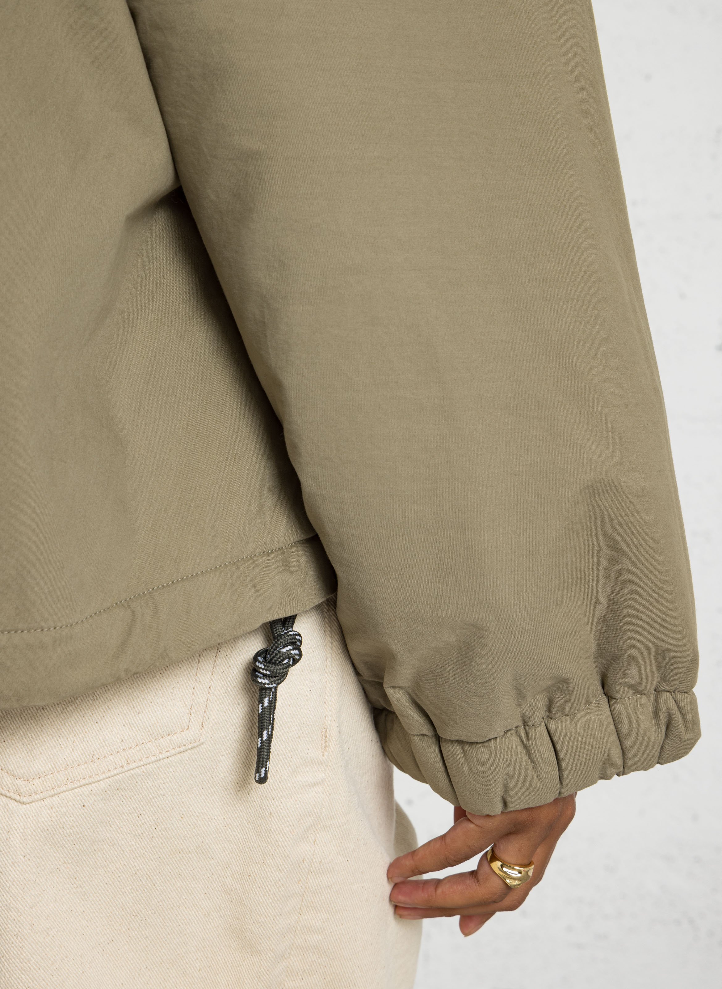 Veste col rond en coton mélangé BELLEROSE Kaki
