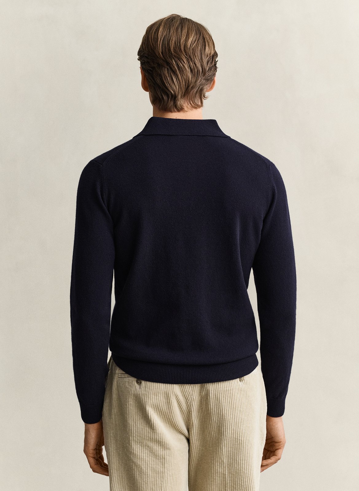 Pull droit col polo en laine GANT Bleu