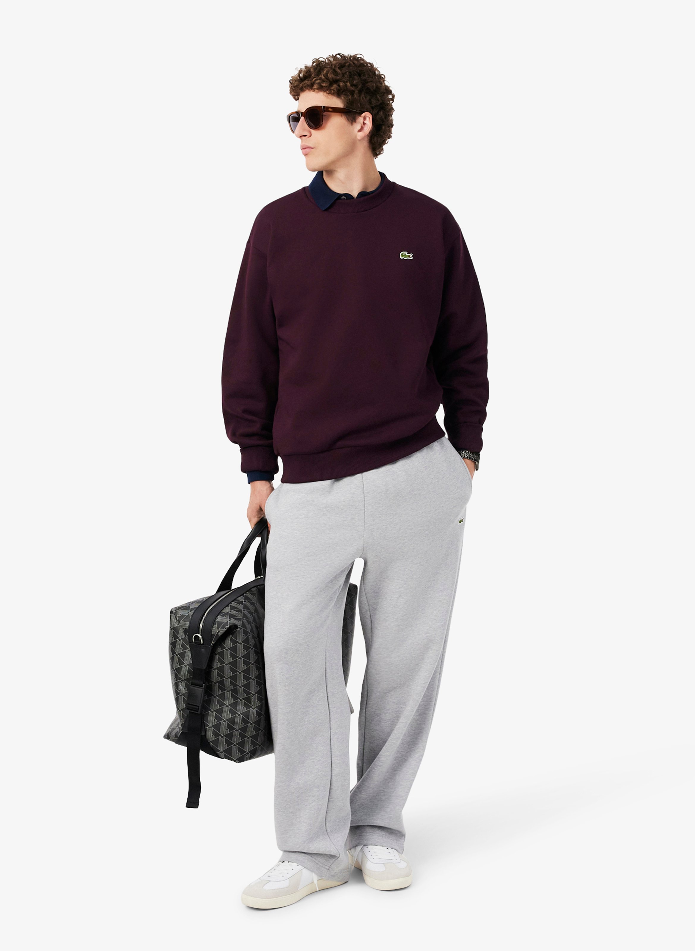 Rundhals-Sweatshirt aus Baumwoll-Mix LACOSTE Rot