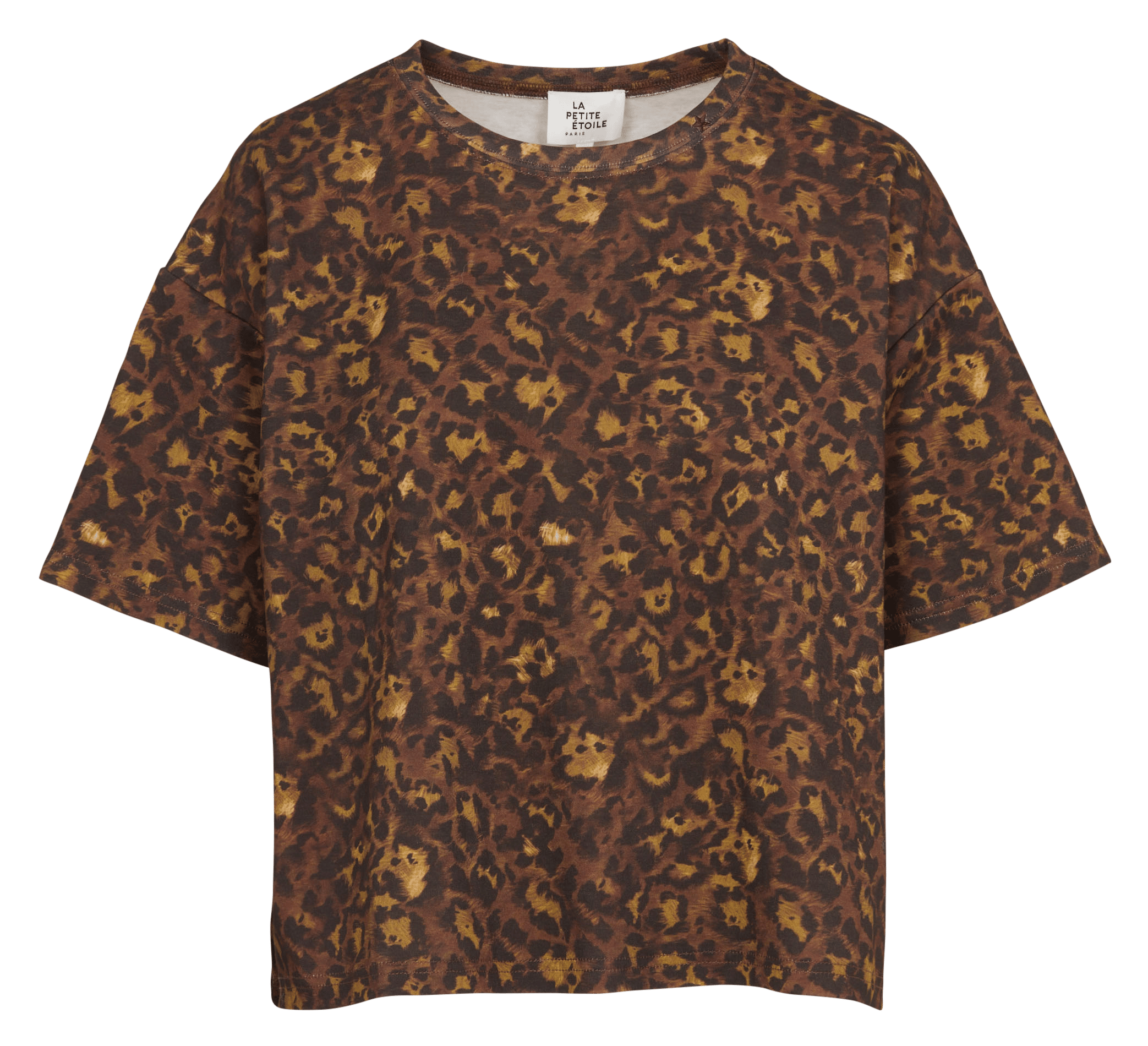 Straight t-shirt with printed design in blended cotton. LA PETITE ETOILE Brown