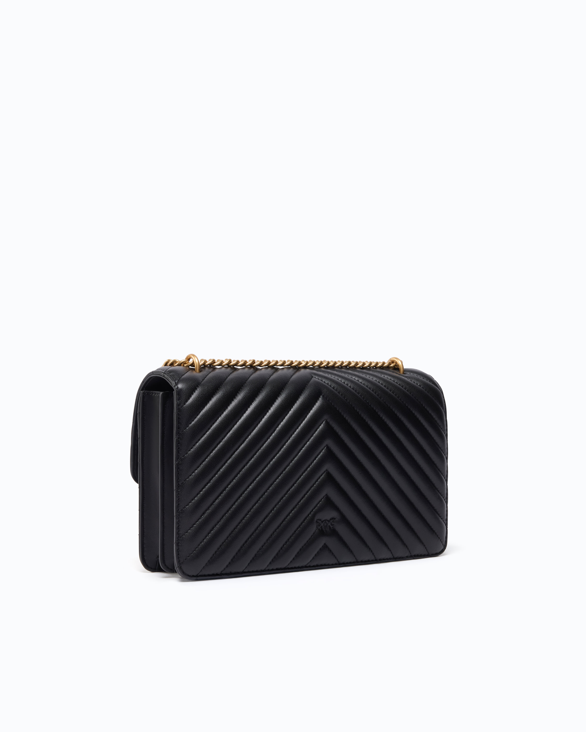 Sac moyen à bandoulière love bag one chevron new buckle PINKO Noir