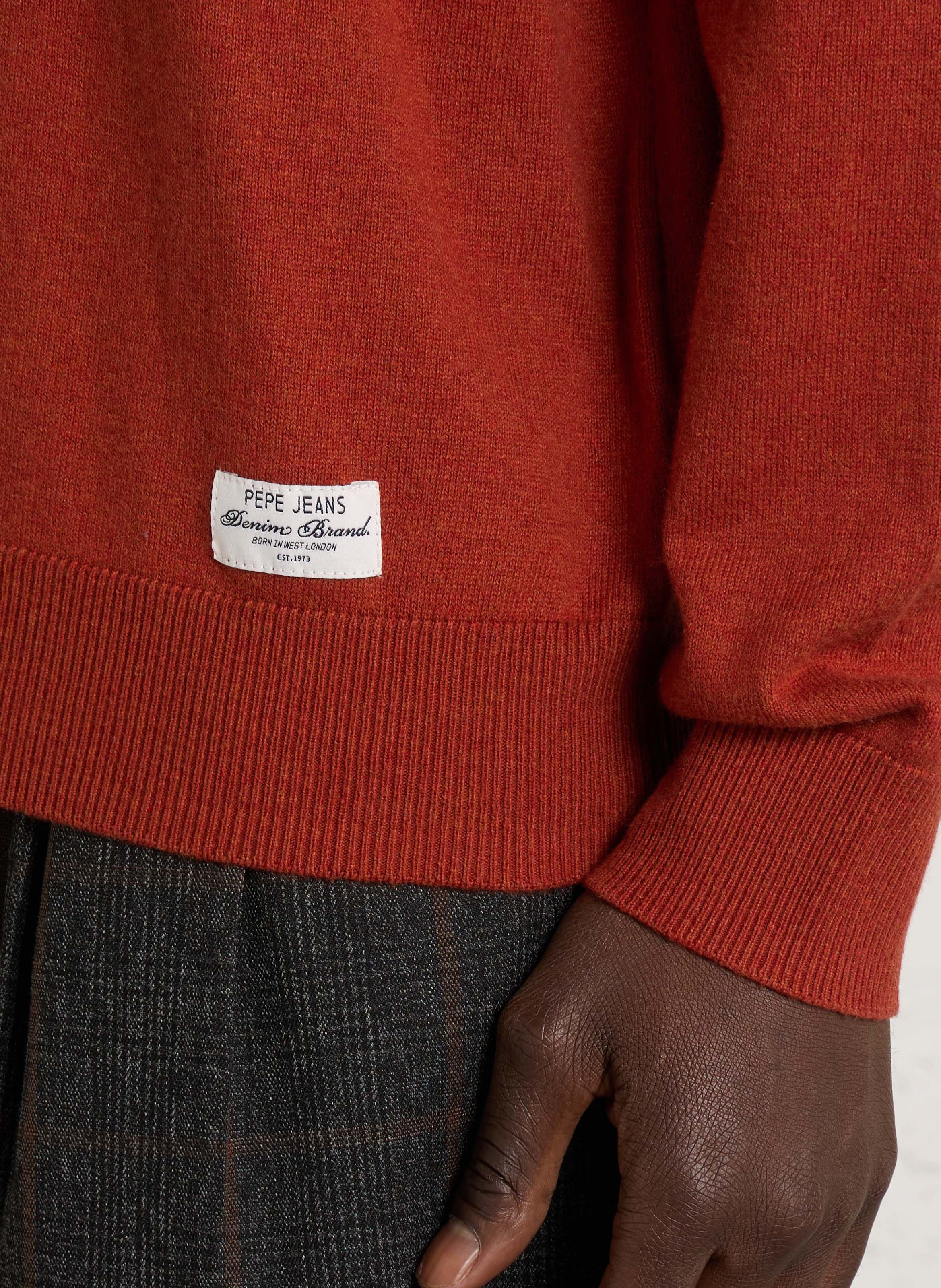Pull droit col rond uni PEPE JEANS Orange