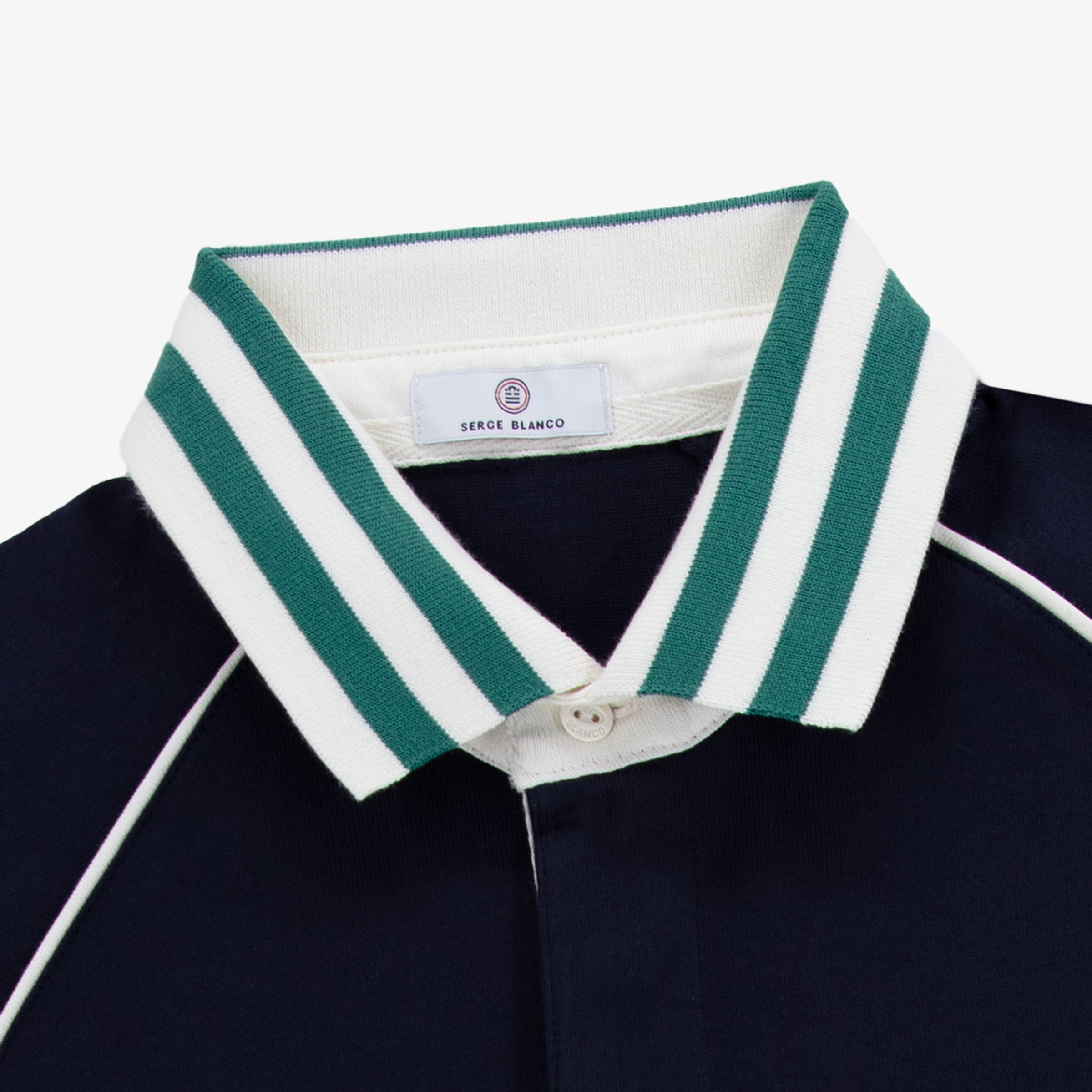 Long-sleeved cotton rugby shirt SERGE BLANCO Blue
