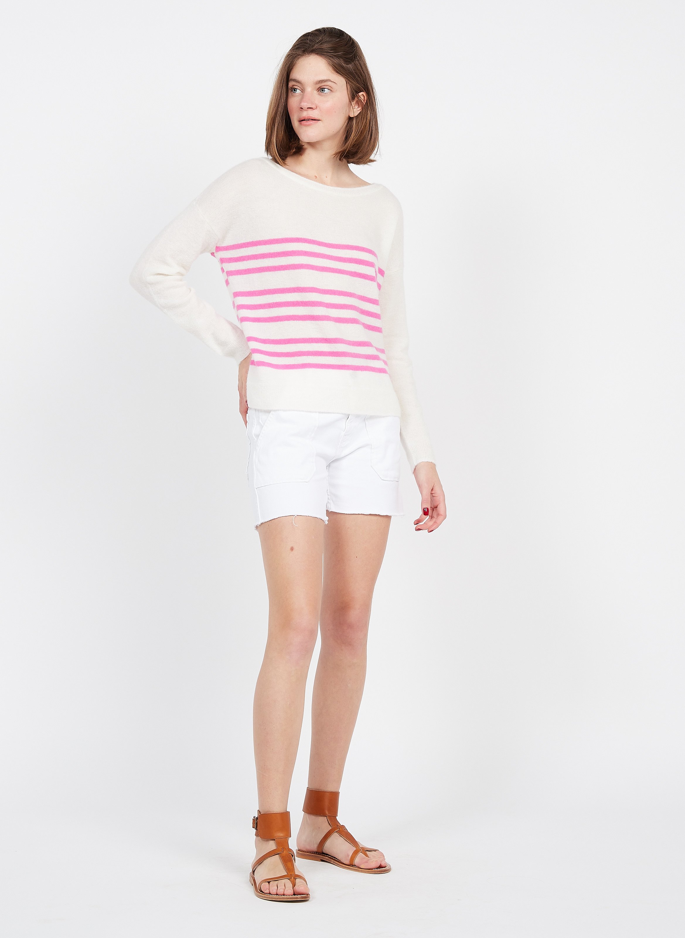 Straight-leg stretch denim shorts ACQUAVERDE