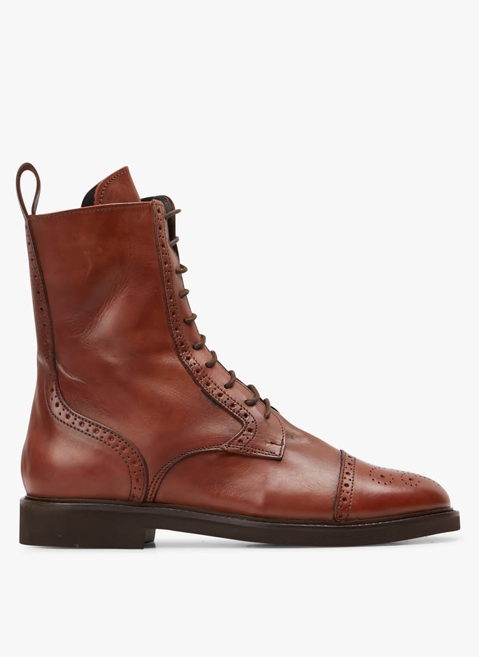 Leather Ankle Boots Cognac Jonak Women Place des Tendances