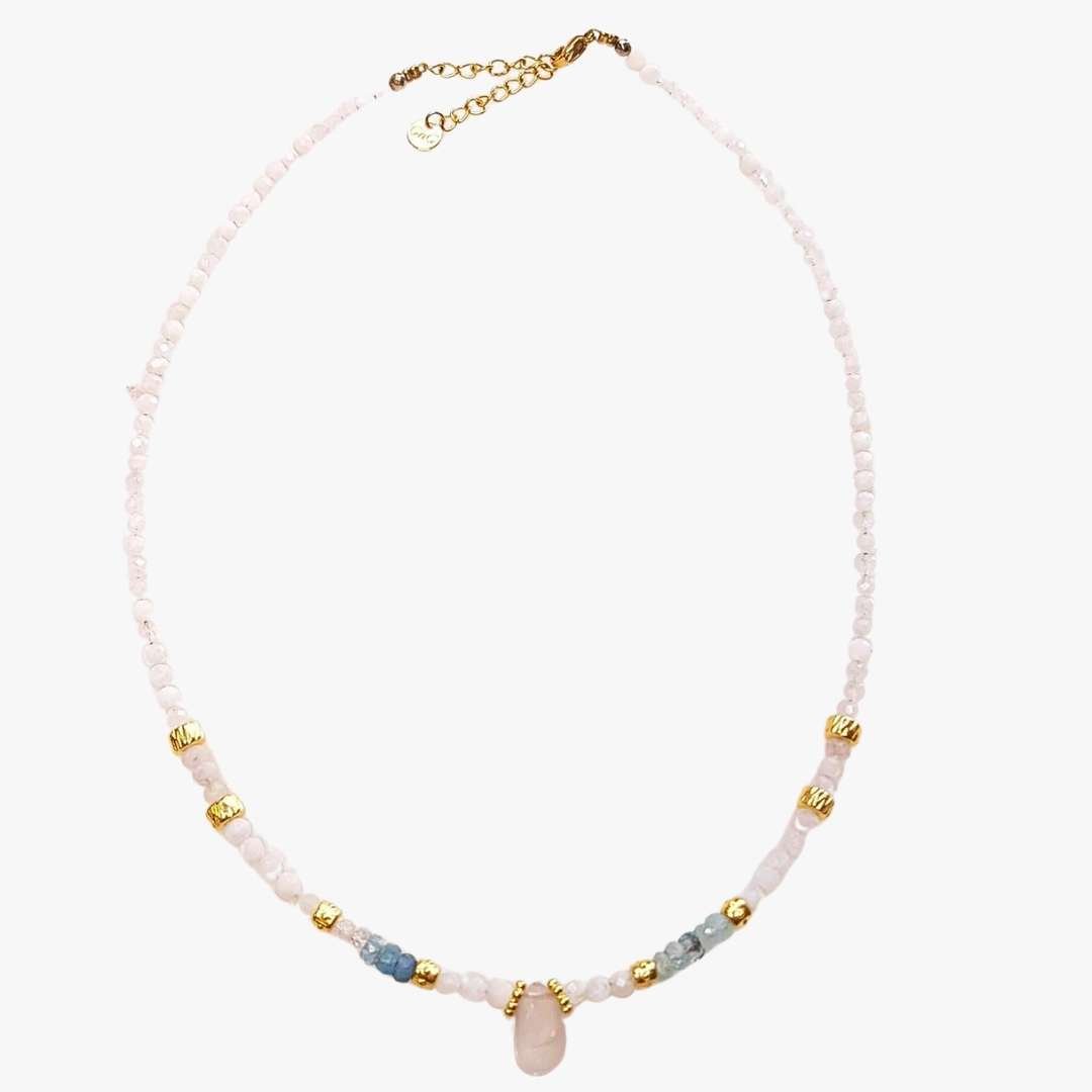 Morganite and pink quartz necklace GINANDGER Multicolored