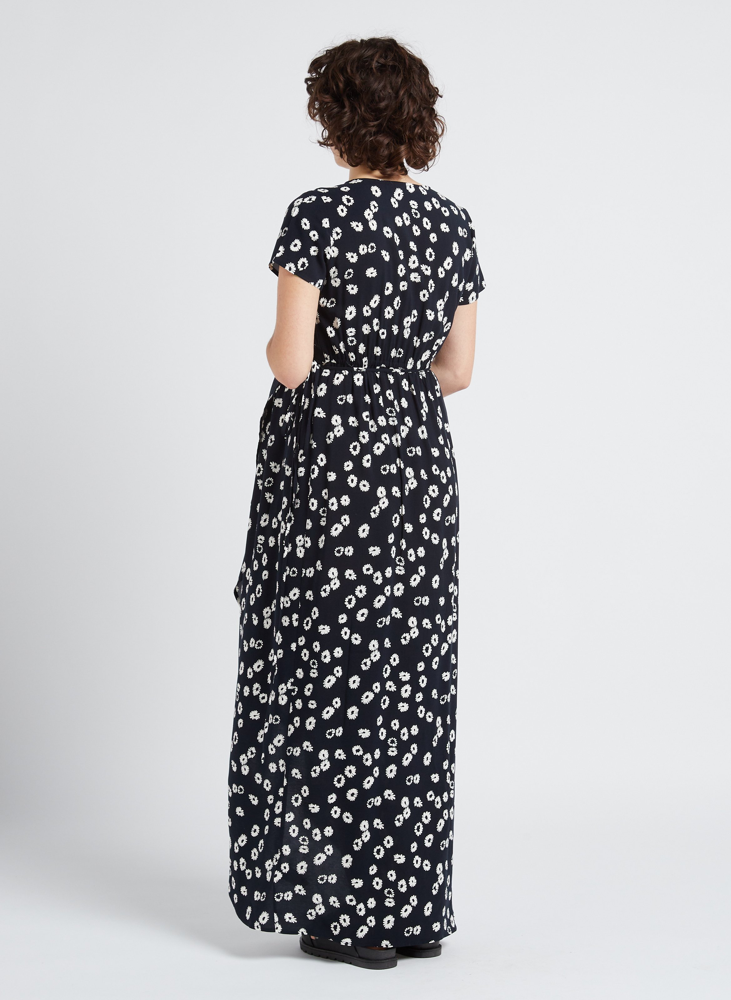 Straight printed maternity wrap dress SERAPHINE Black