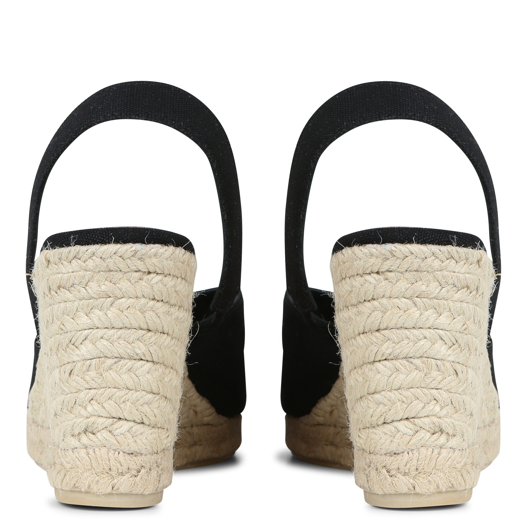 Katoenen sandalen met sleehak CASTANER Zwart