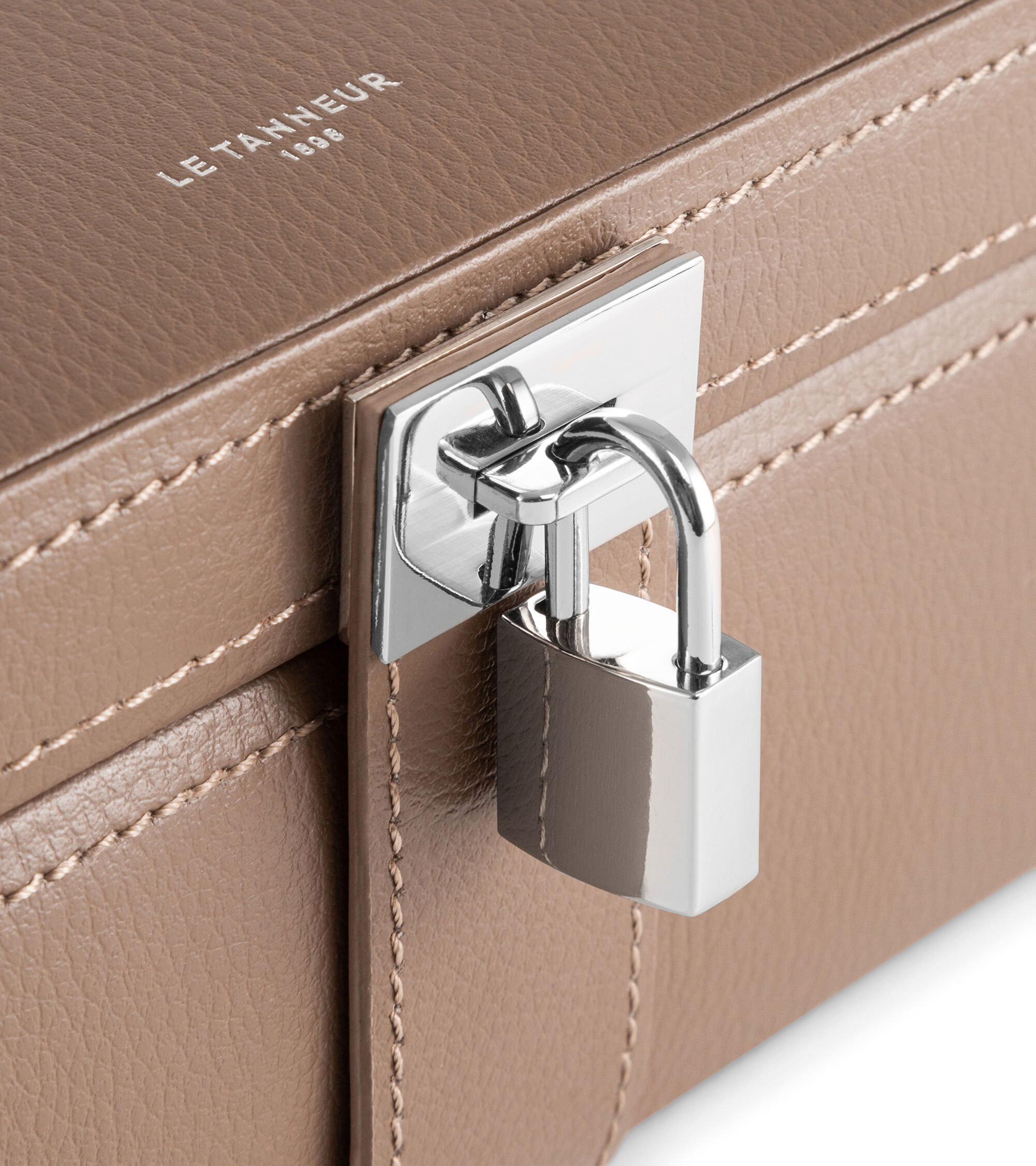 Boîte à bijoux en cuir LE TANNEUR Marron
