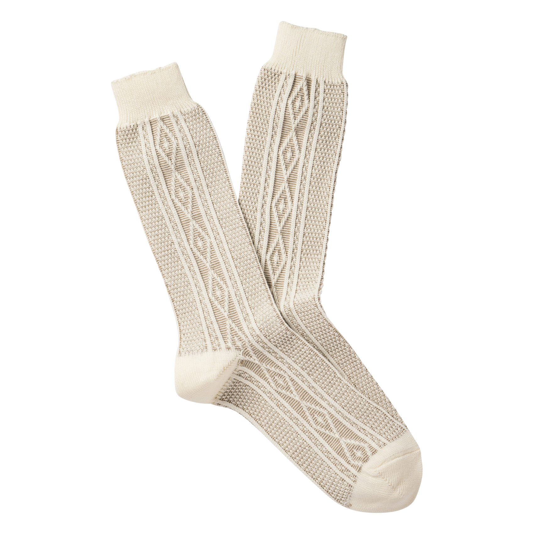 Chaussettes en tricot irlandais en coton mélangé  ROYALTIES Blanc