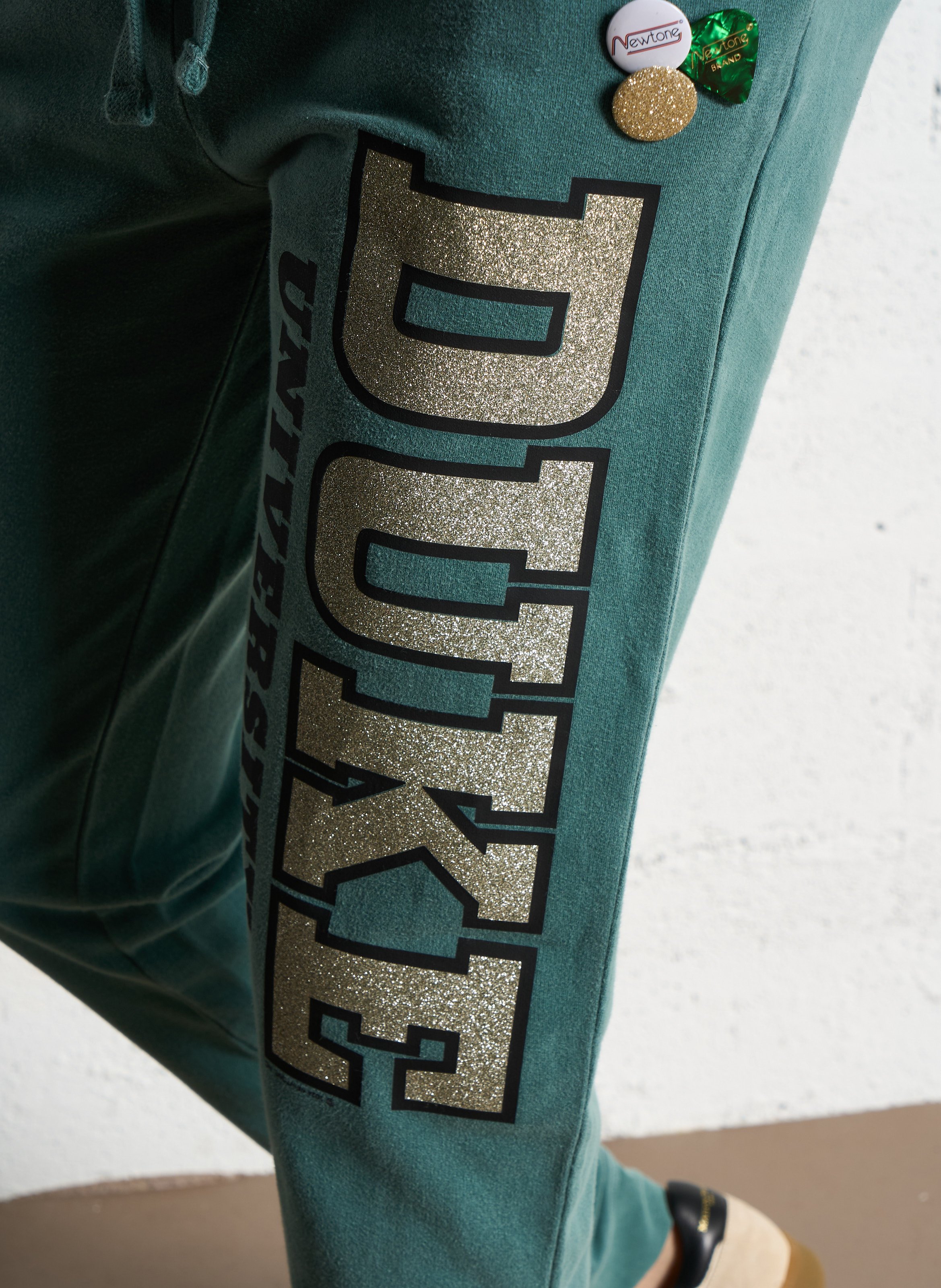 Rechte joggingbroek van katoen met print NEWTONE Groen