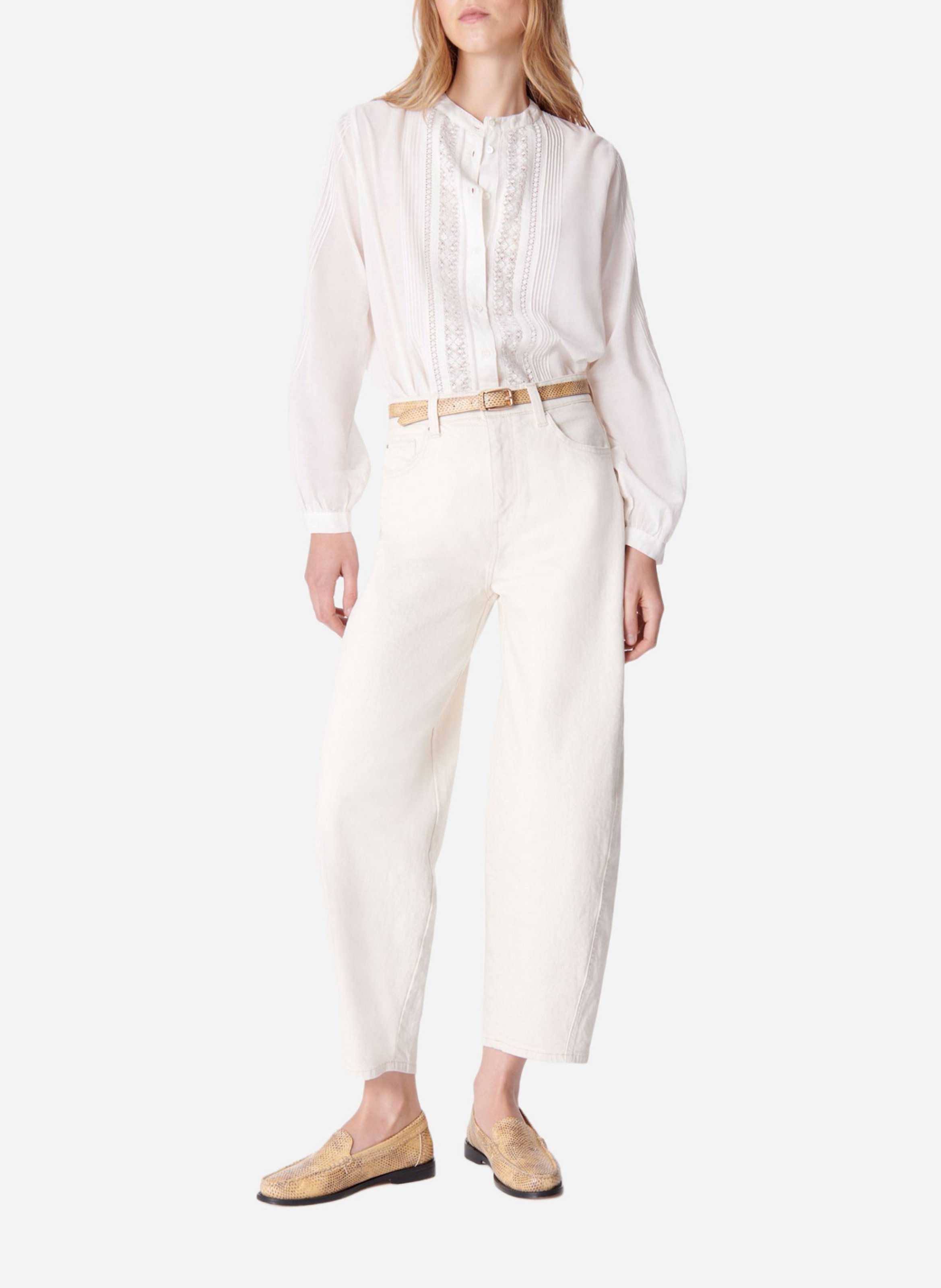 Cropped wide-leg jeans VANESSA BRUNO Beige
