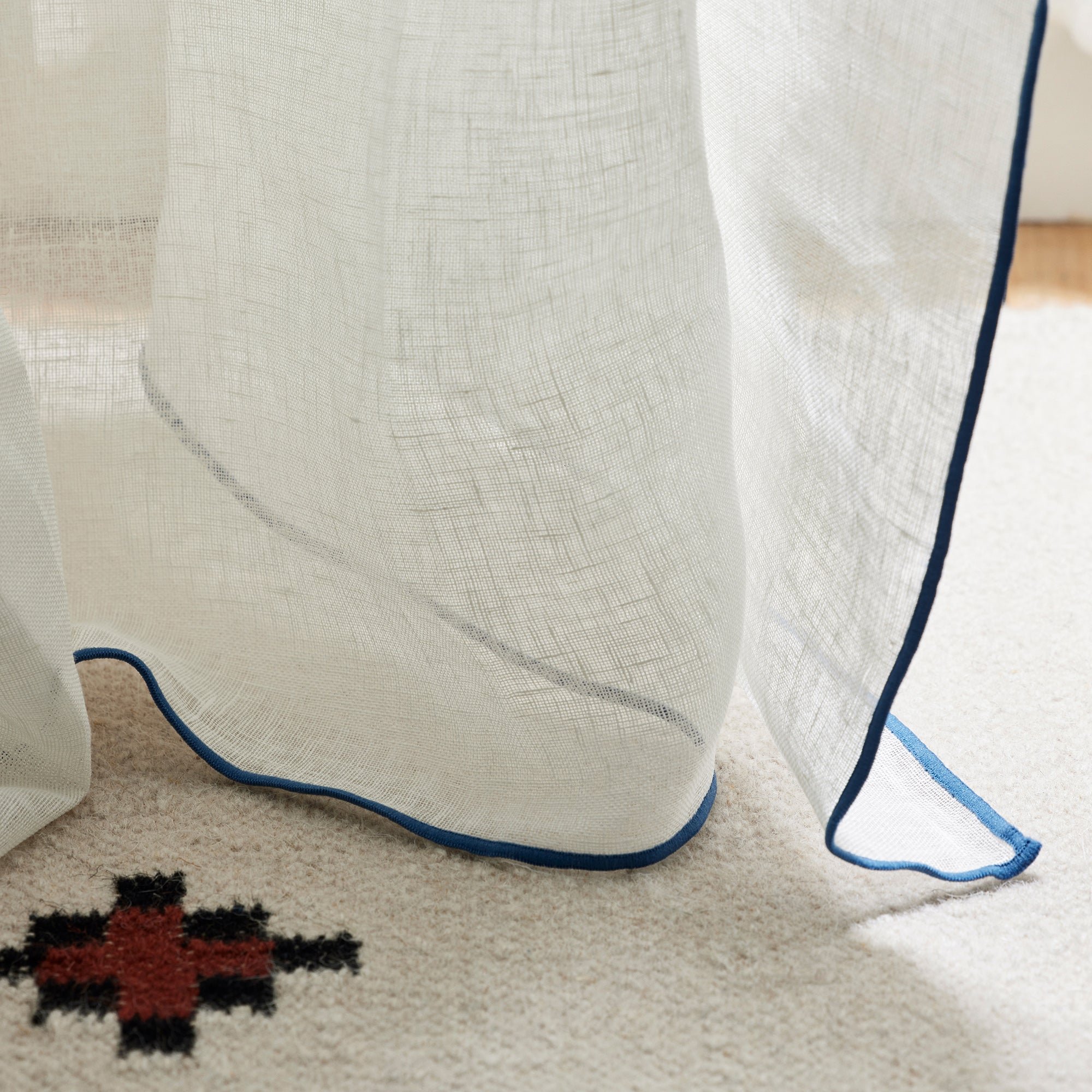 Voile curtain panel MADURA White