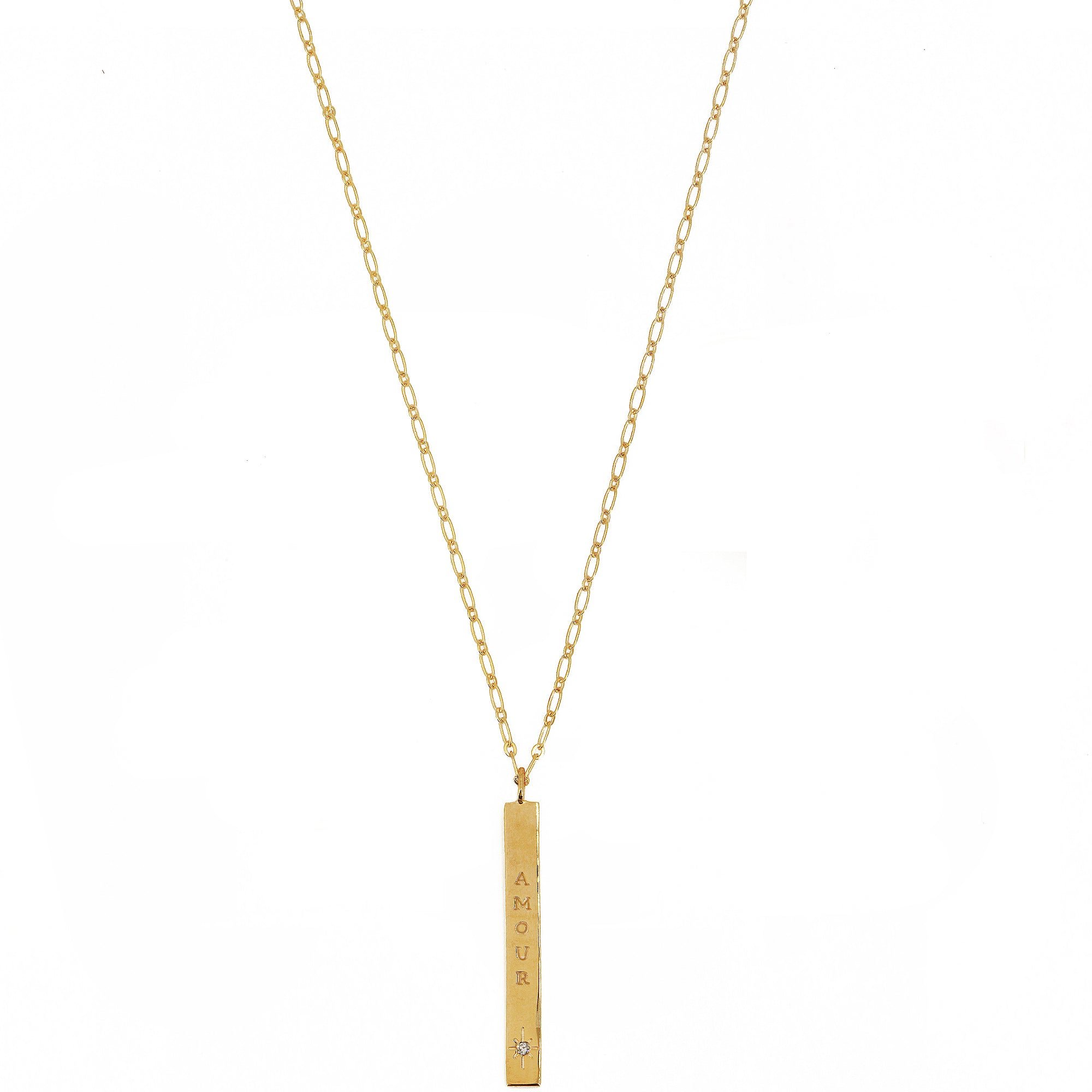 Gold-plated mantra necklace NILAI Golden