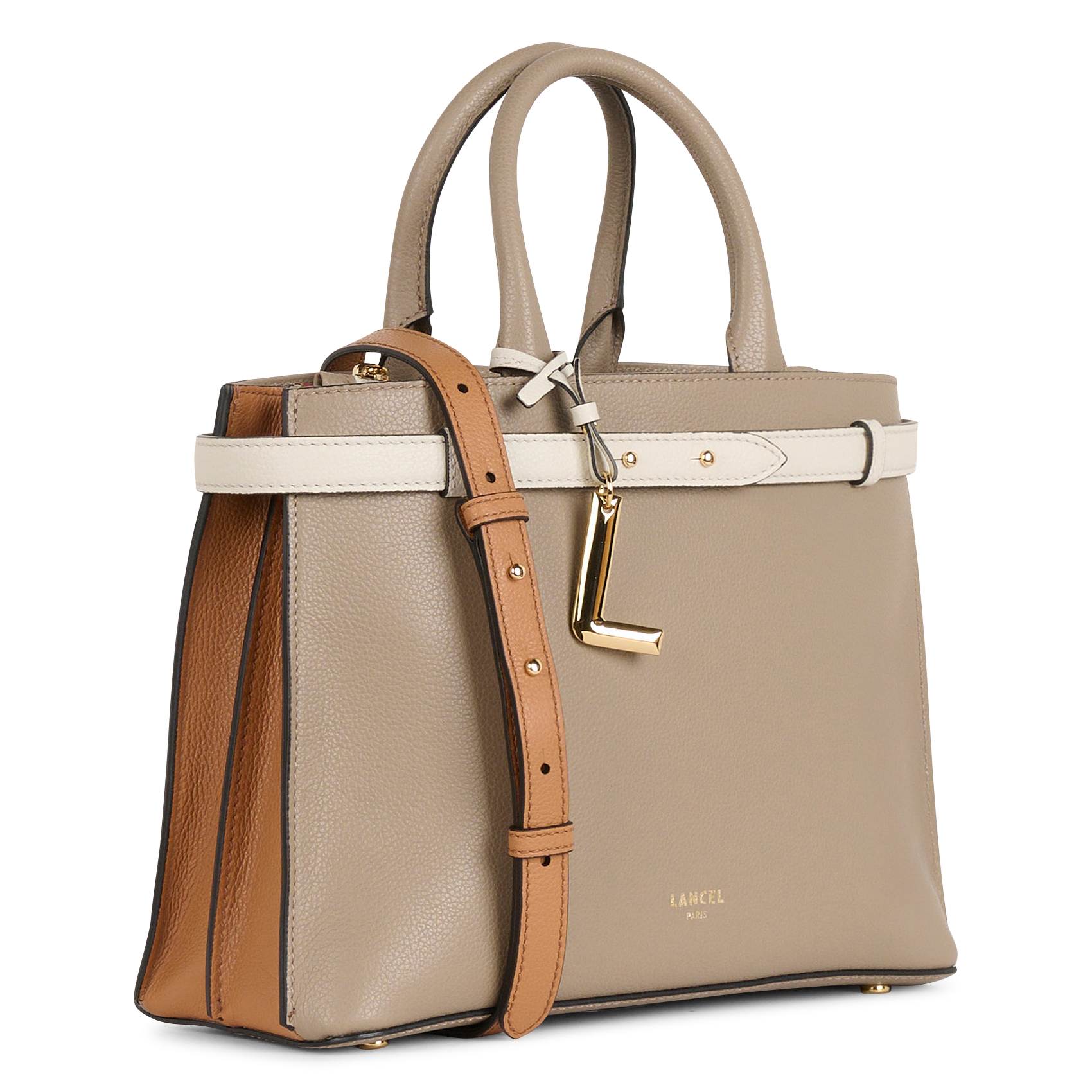 Sac à main en cuir LANCEL Beige