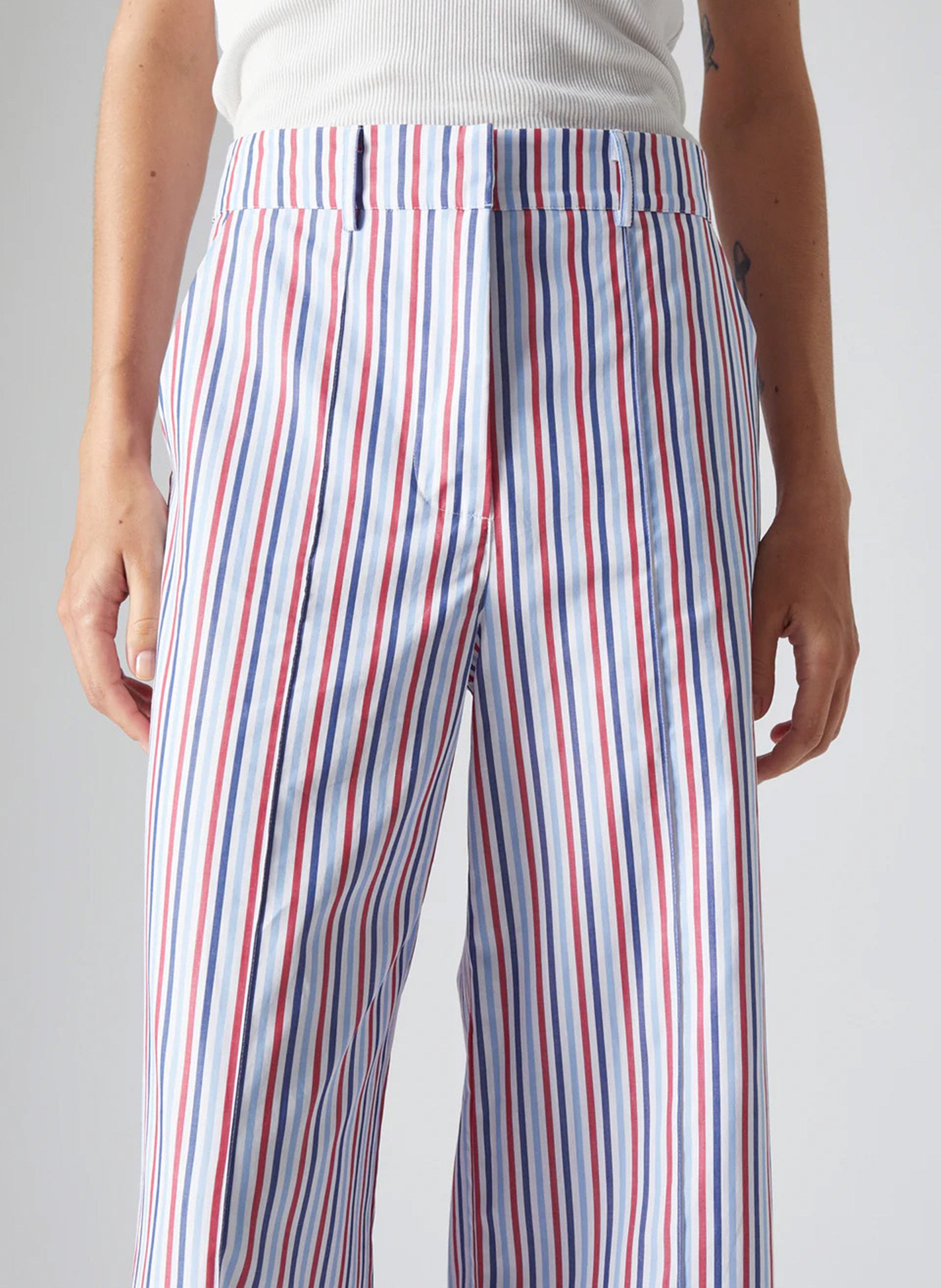 High-waisted wide-leg striped pants THE LABEL EDITION Multicolored