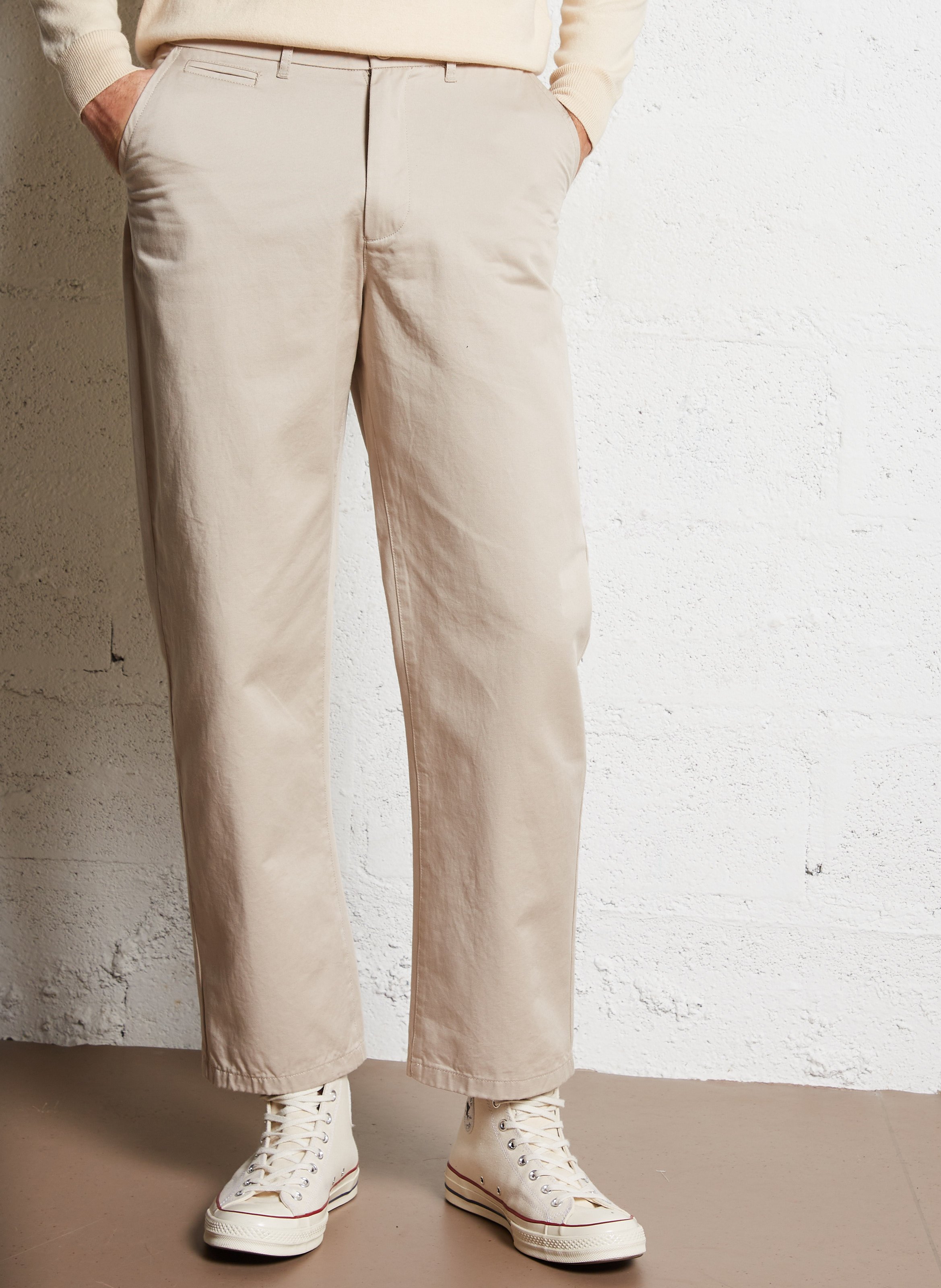 Pantalon chino en coton bio KNOWLEDGE COTTON APPAREL Beige